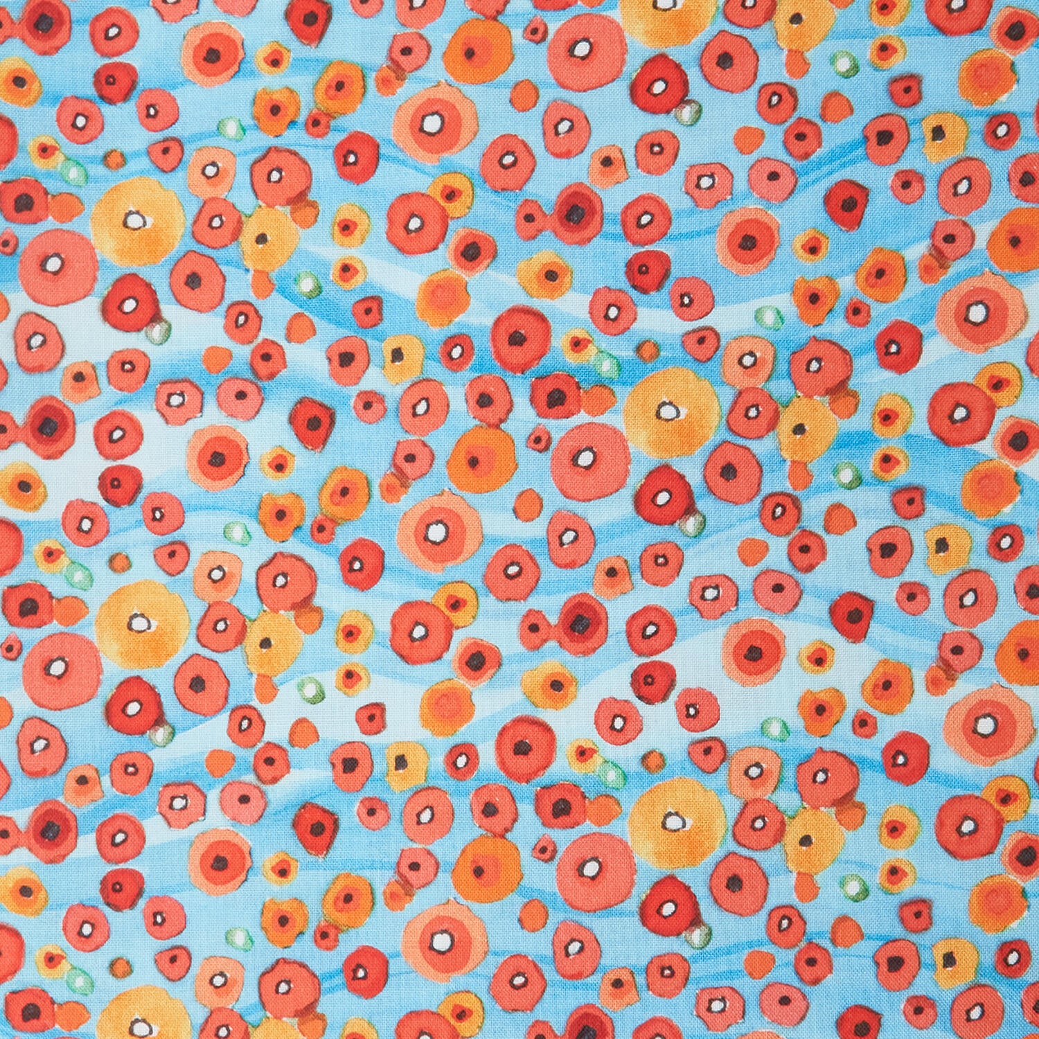 Sisters Mountain Meadow - Plenty of Poppies Crimson 2 Yard Cut - Image 2