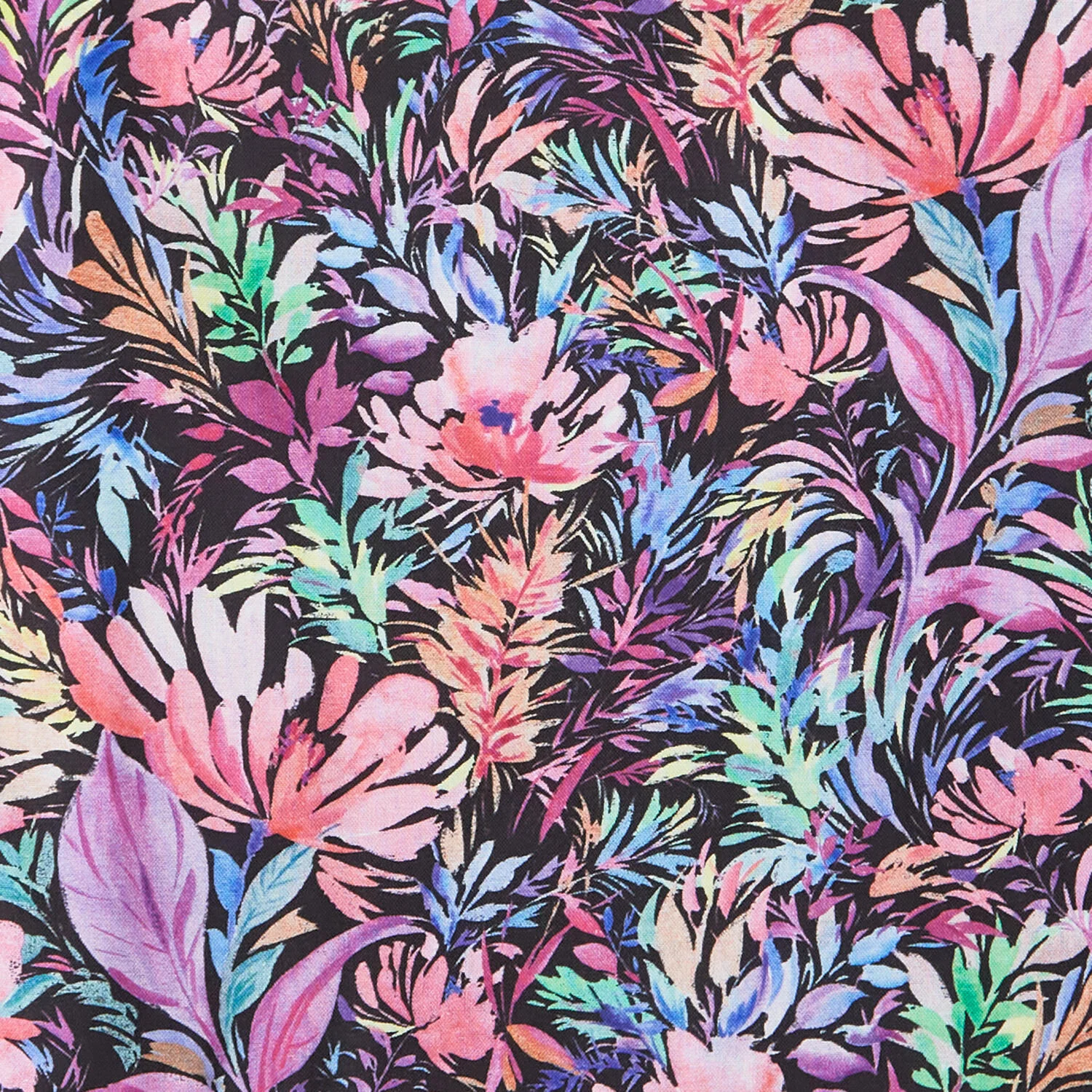 Sketchbook Floral - Black 108" Wide 3 Yard Cut - Image 2