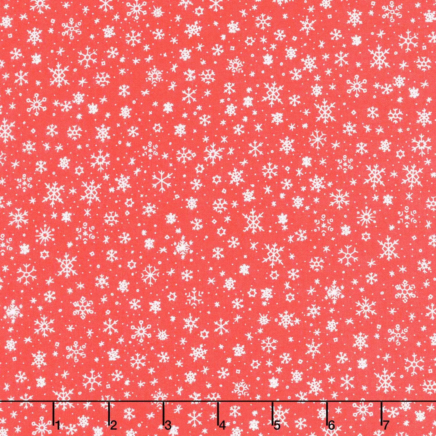 Ski Hill - Snowflakes Red Yardage