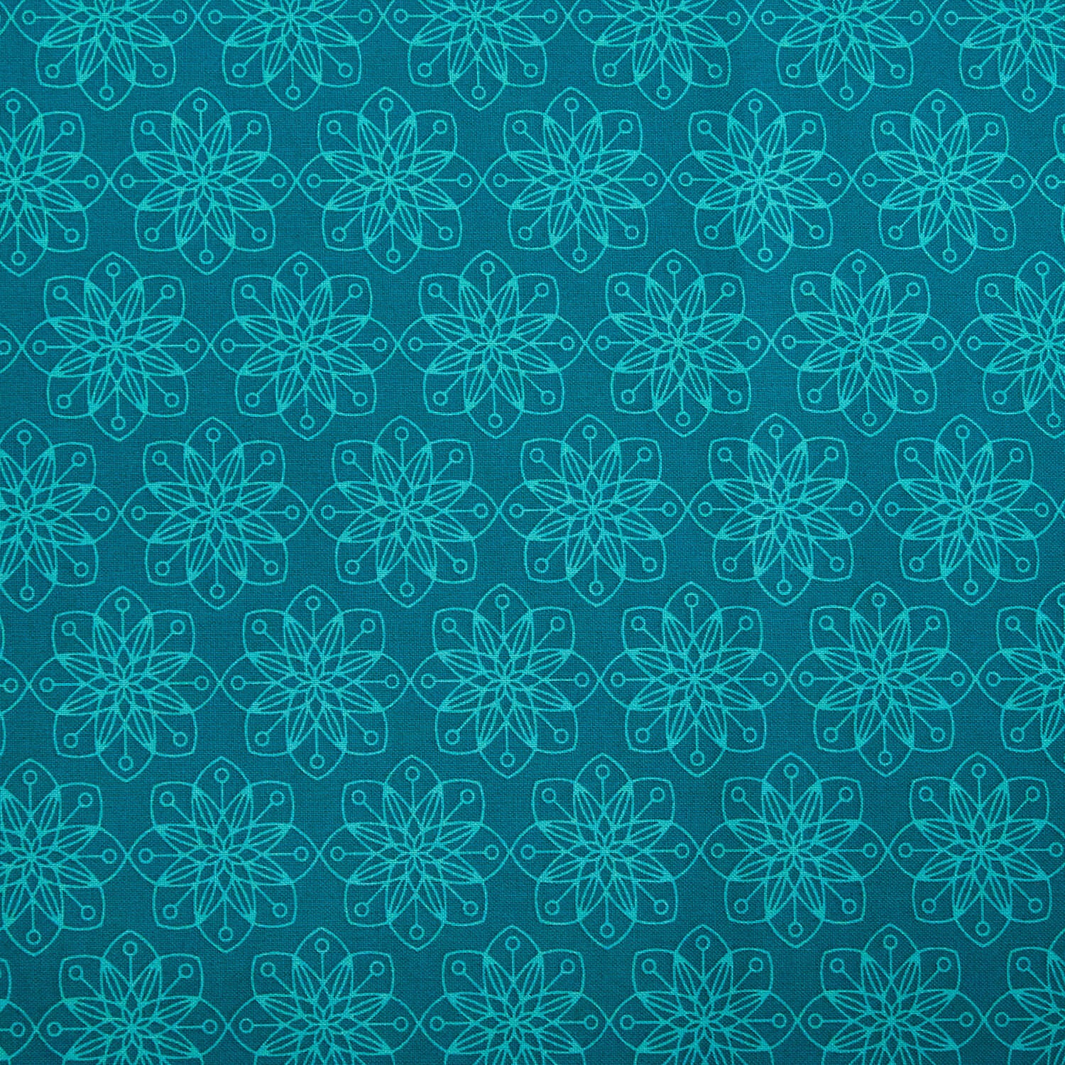 Snow Fall - Amaryllis Teal 2 Yard Cut - Image 2