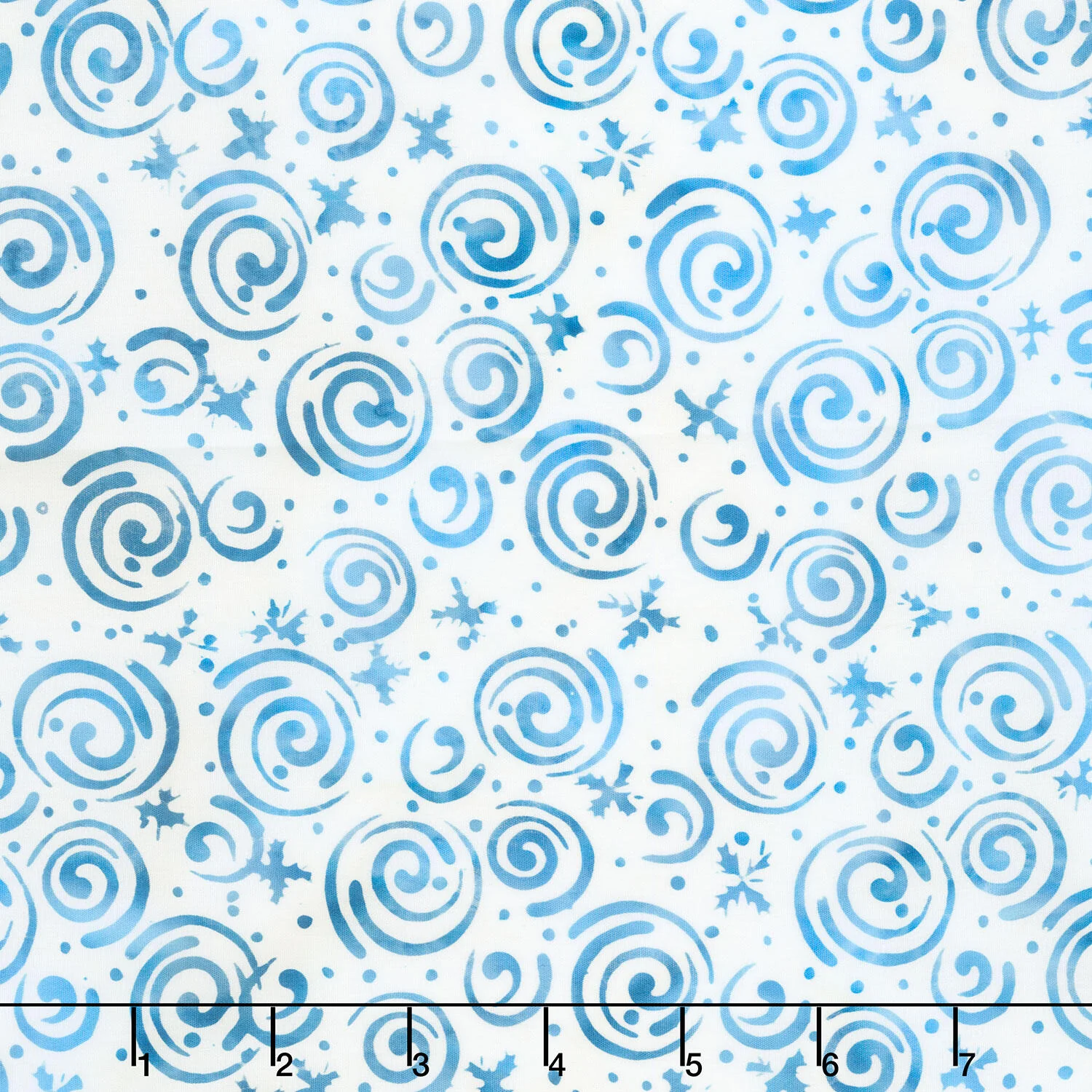 Snowfall Batiks - Snowflakes and Swirls White Yardage