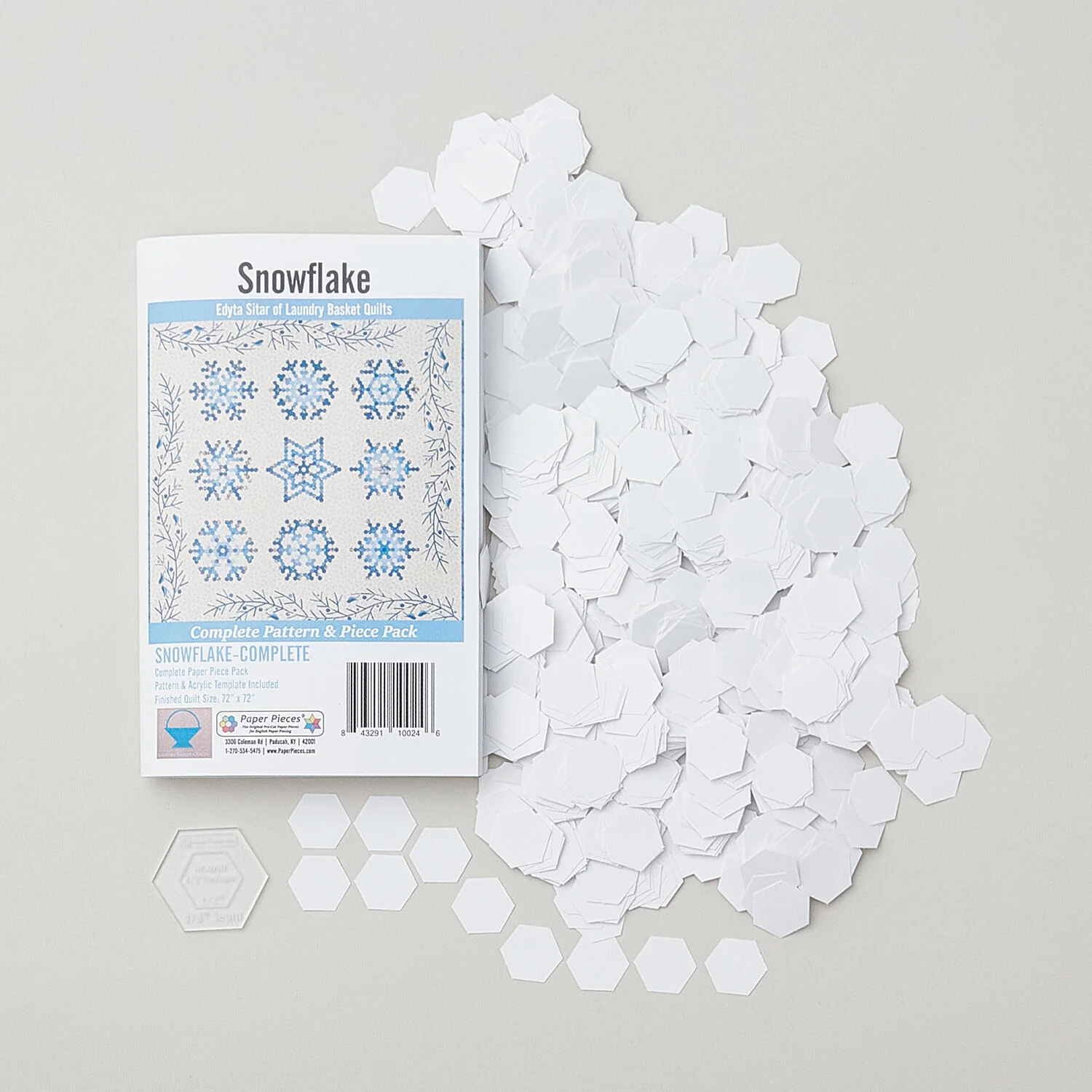 Snowflake Quilt Pattern with English Paper Piece Pack and Template - Image 2