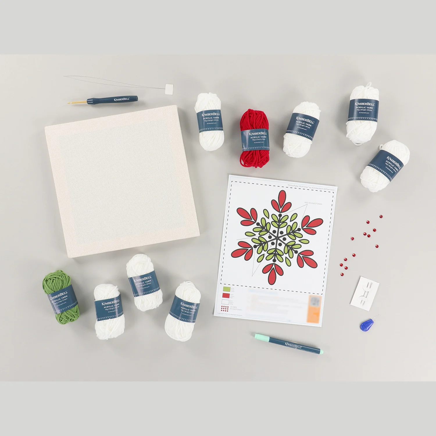 Snowflake Shimmer Punch Needle Embroidery Frame Kit - Image 4