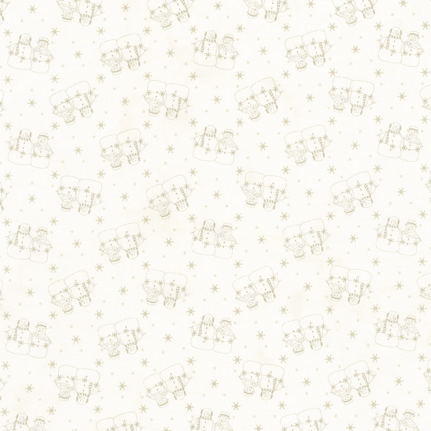 Snowman Gatherings IV - Snow Couple Snow Taupe Yardage