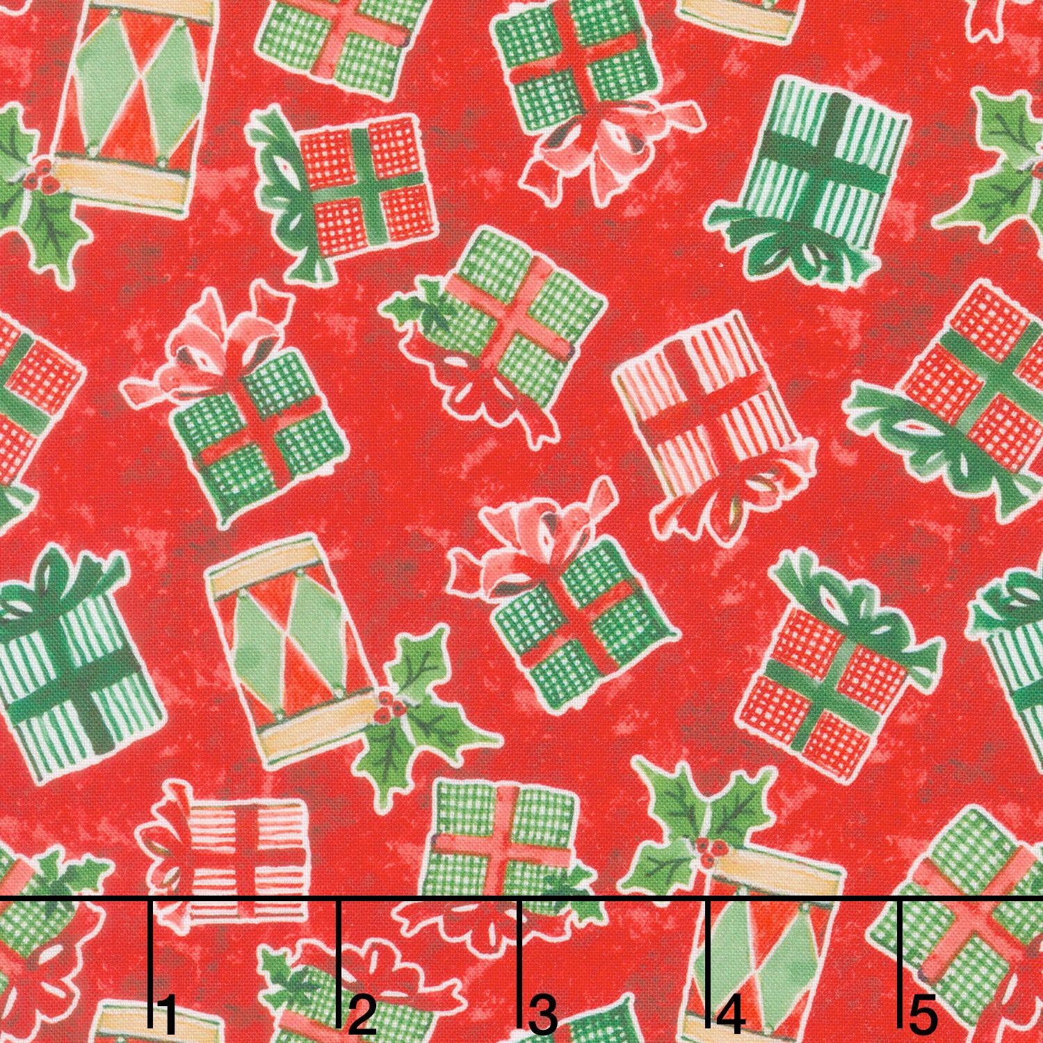 Snowy Greetings - Present Toss Red Yardage