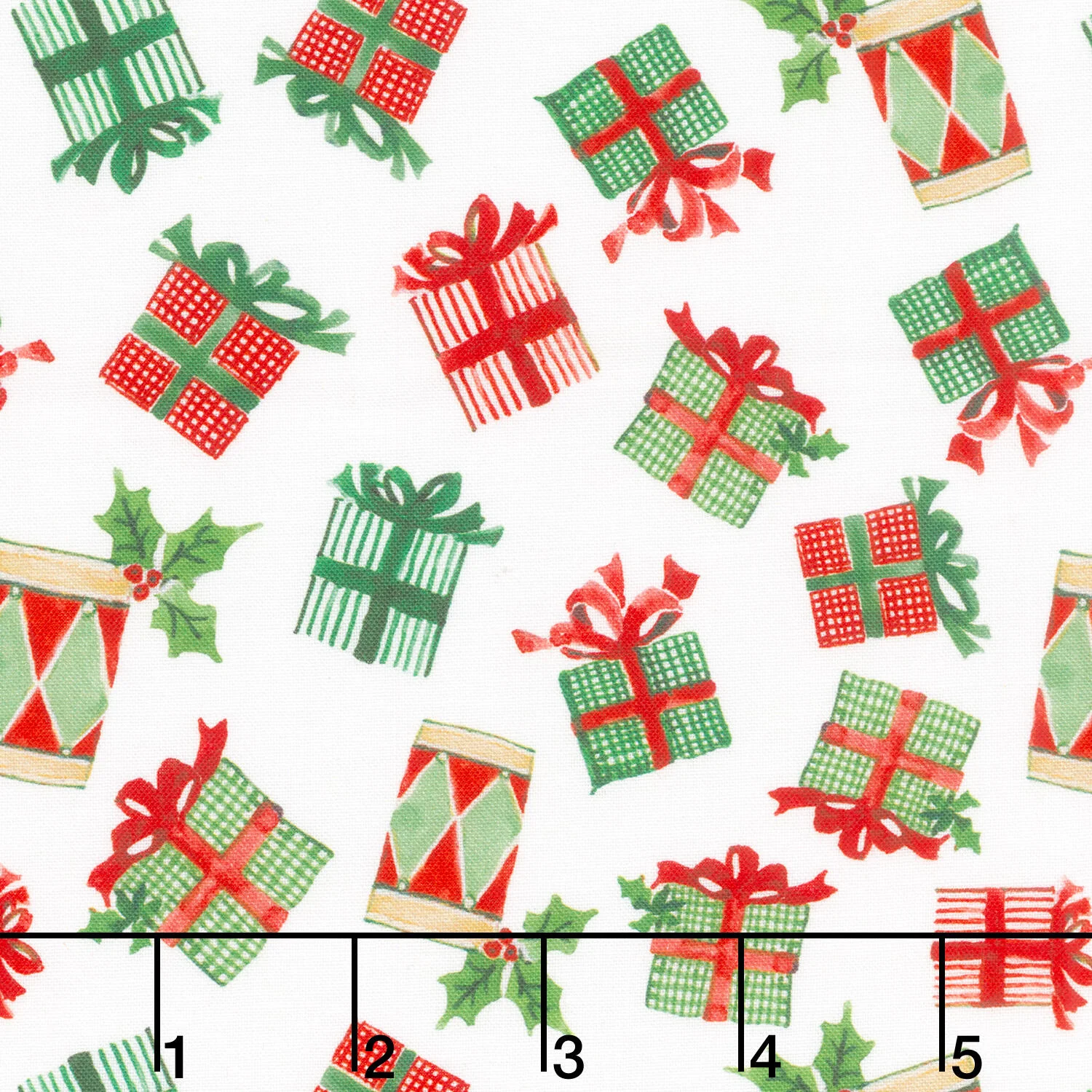 Snowy Greetings - Present Toss White Yardage