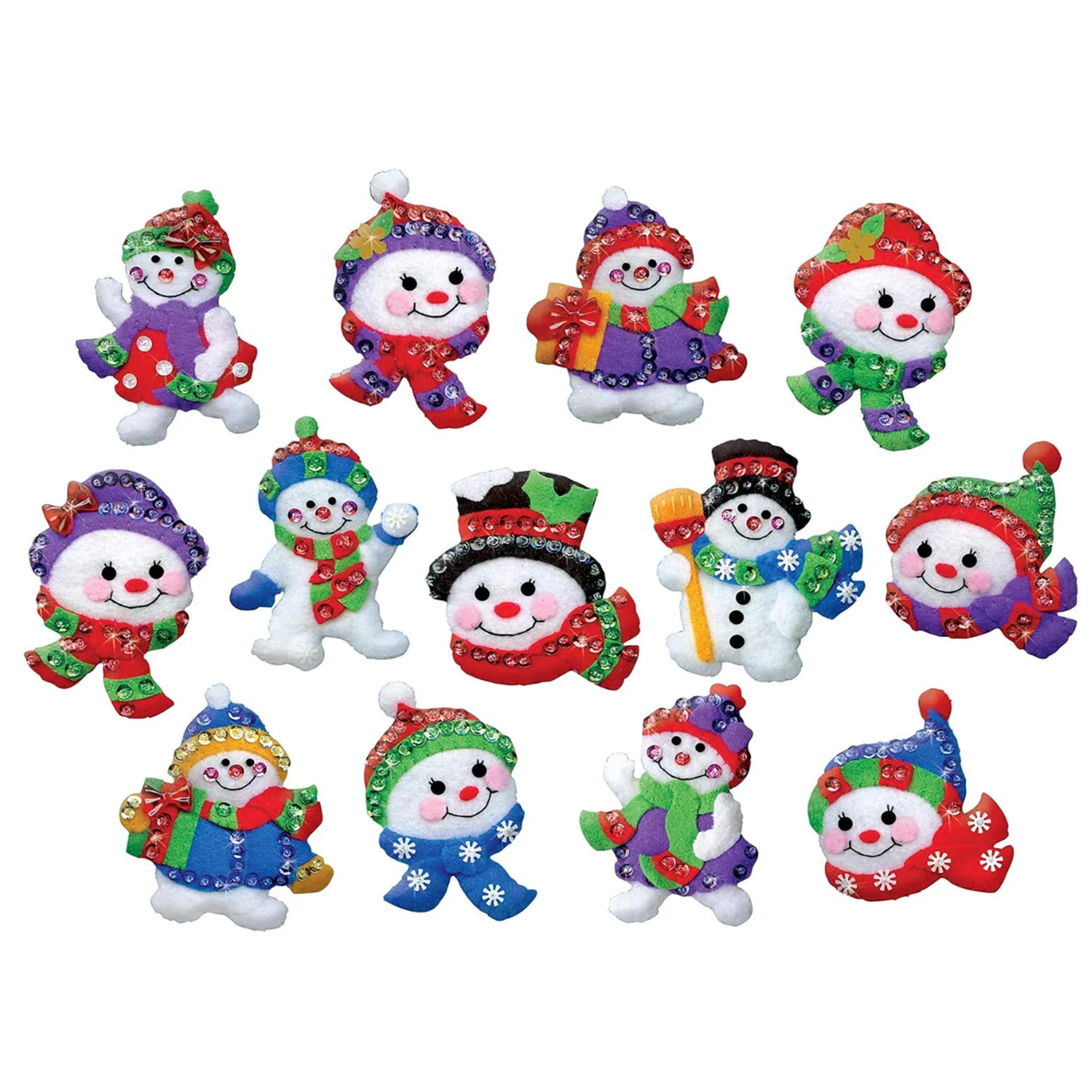 So Many Snowmen Felt Ornaments Kit