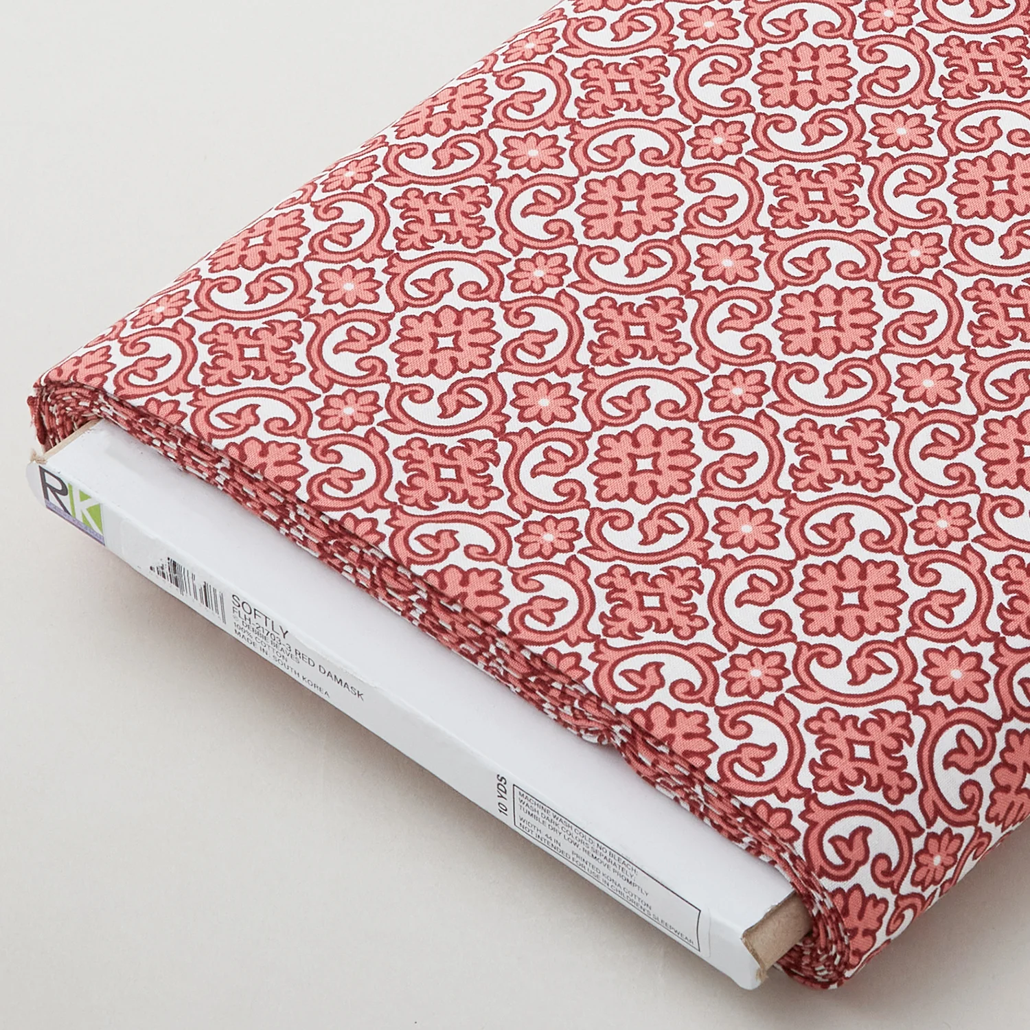 Softly - Red Damask 10 Yard Bolt