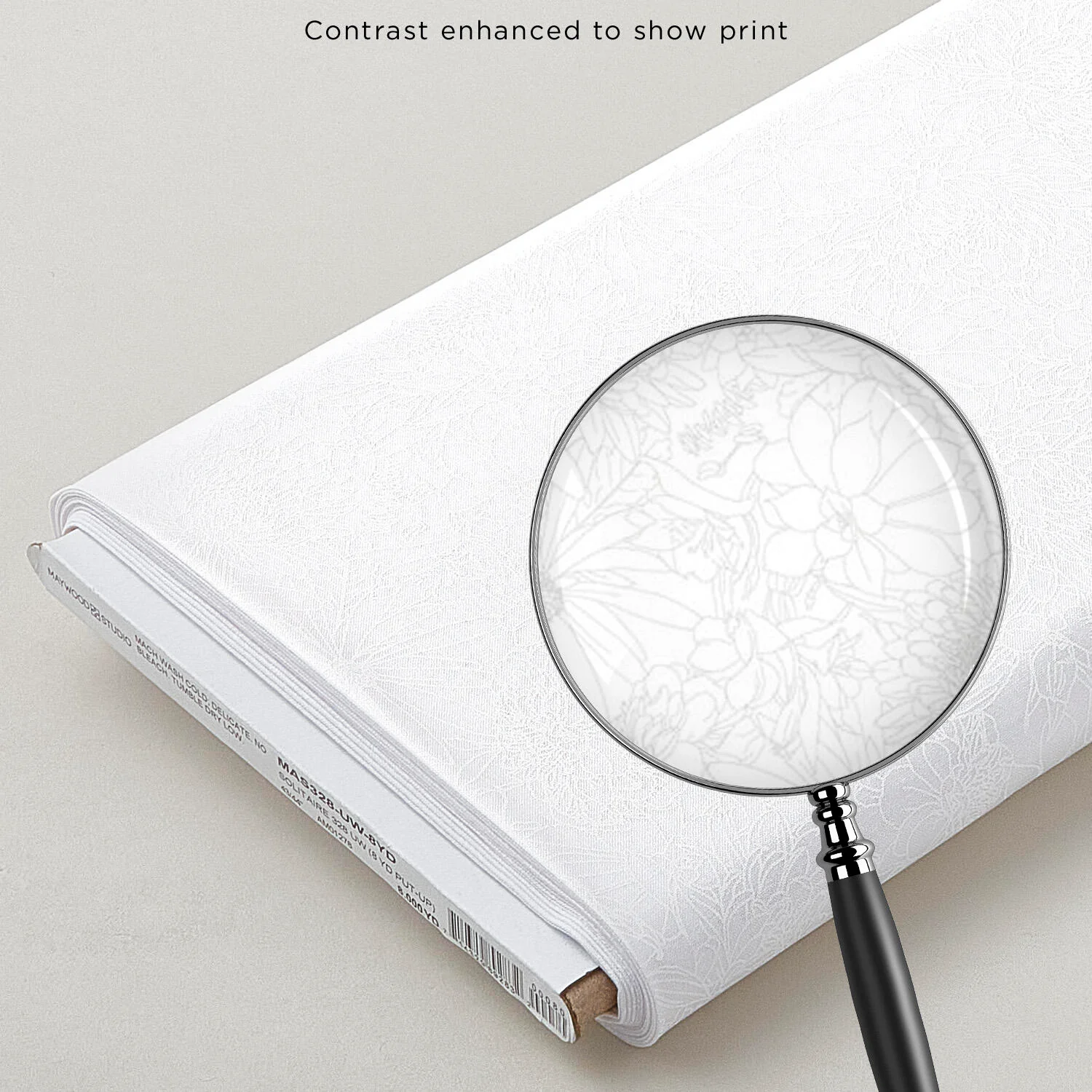 Solitaire Whites - Ultra White Blossom 8 Yard Bolt