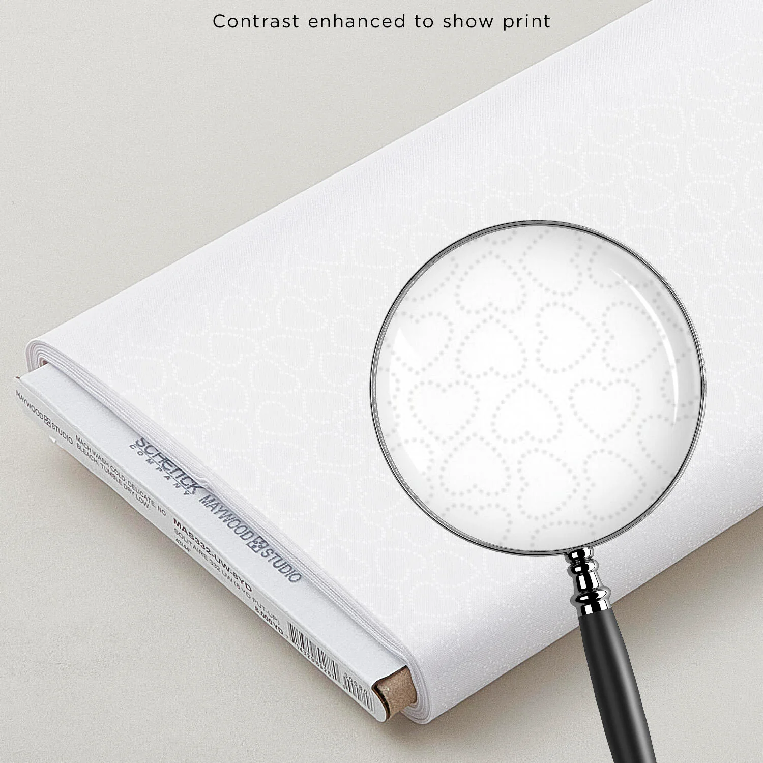 Solitaire Whites - Ultra White Hearts 8 Yard Bolt