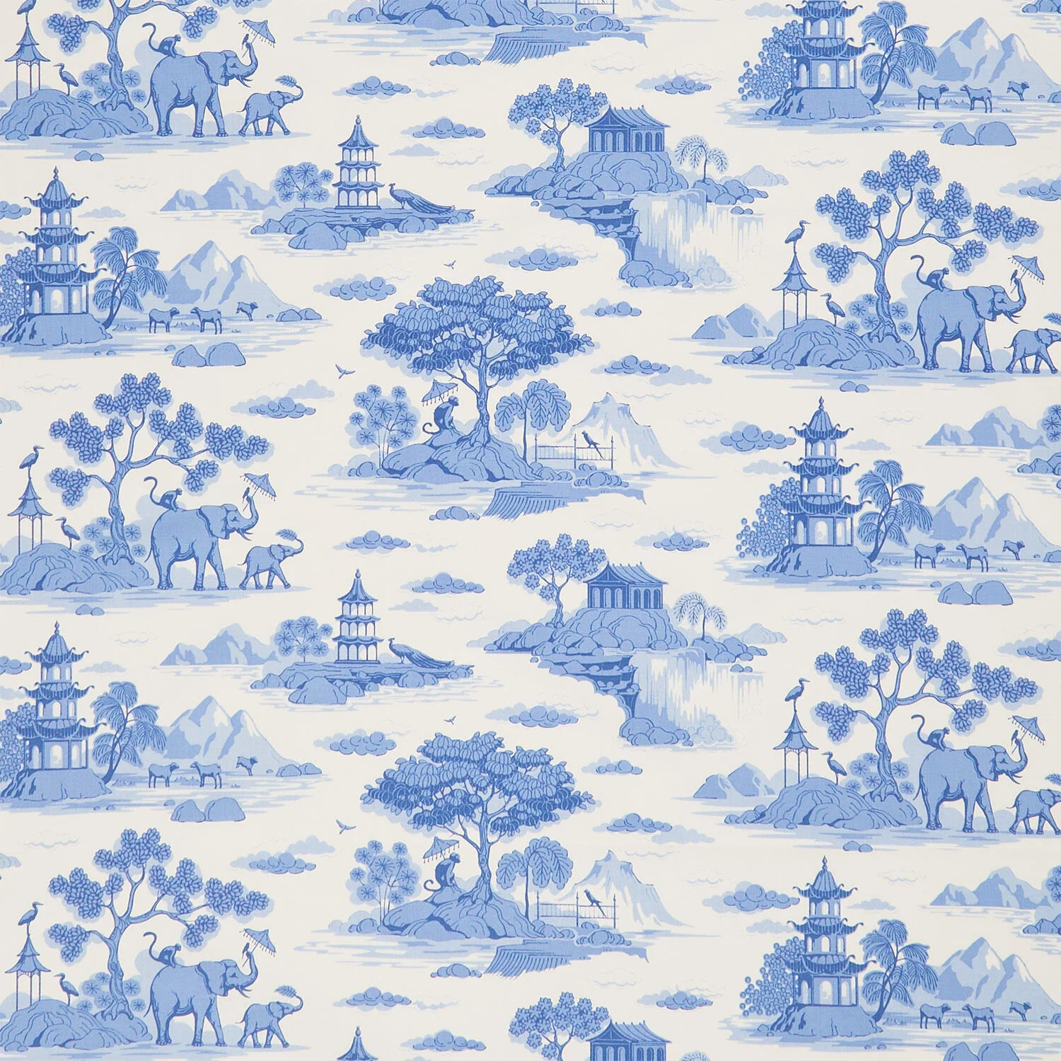 Something Blue - Cottonview Cream Yardage
