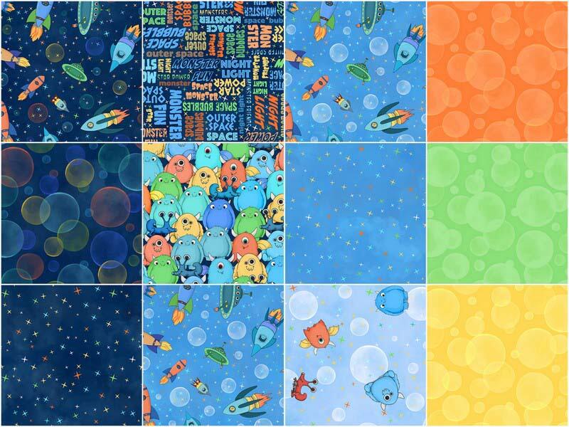 Space Monsters 10" Squares - Image 3