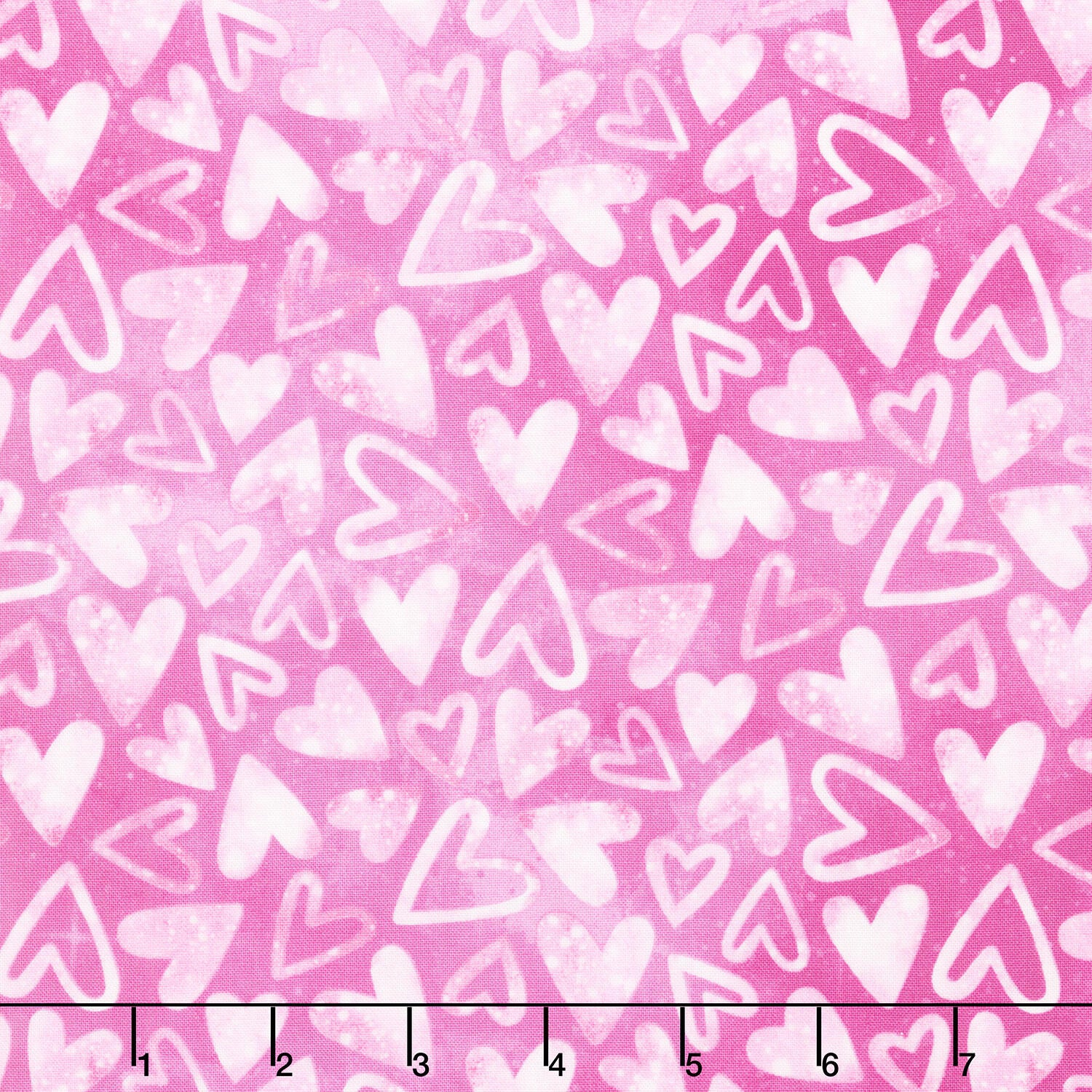 Sparkle Magic - Hearts Pink Yardage