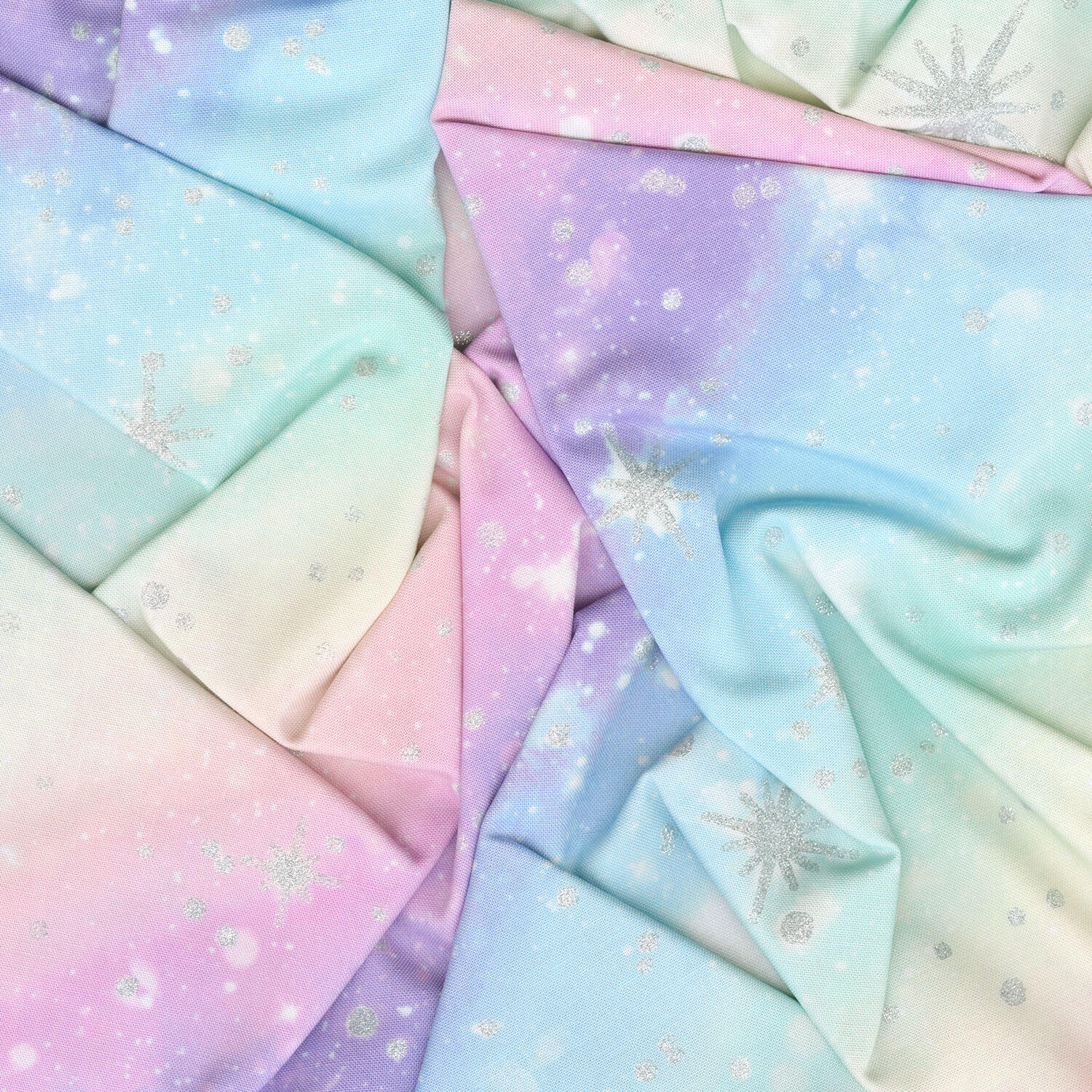 Sparkle Magic - Rainbow Pale Blue Multi Metallic Yardage - Image 2
