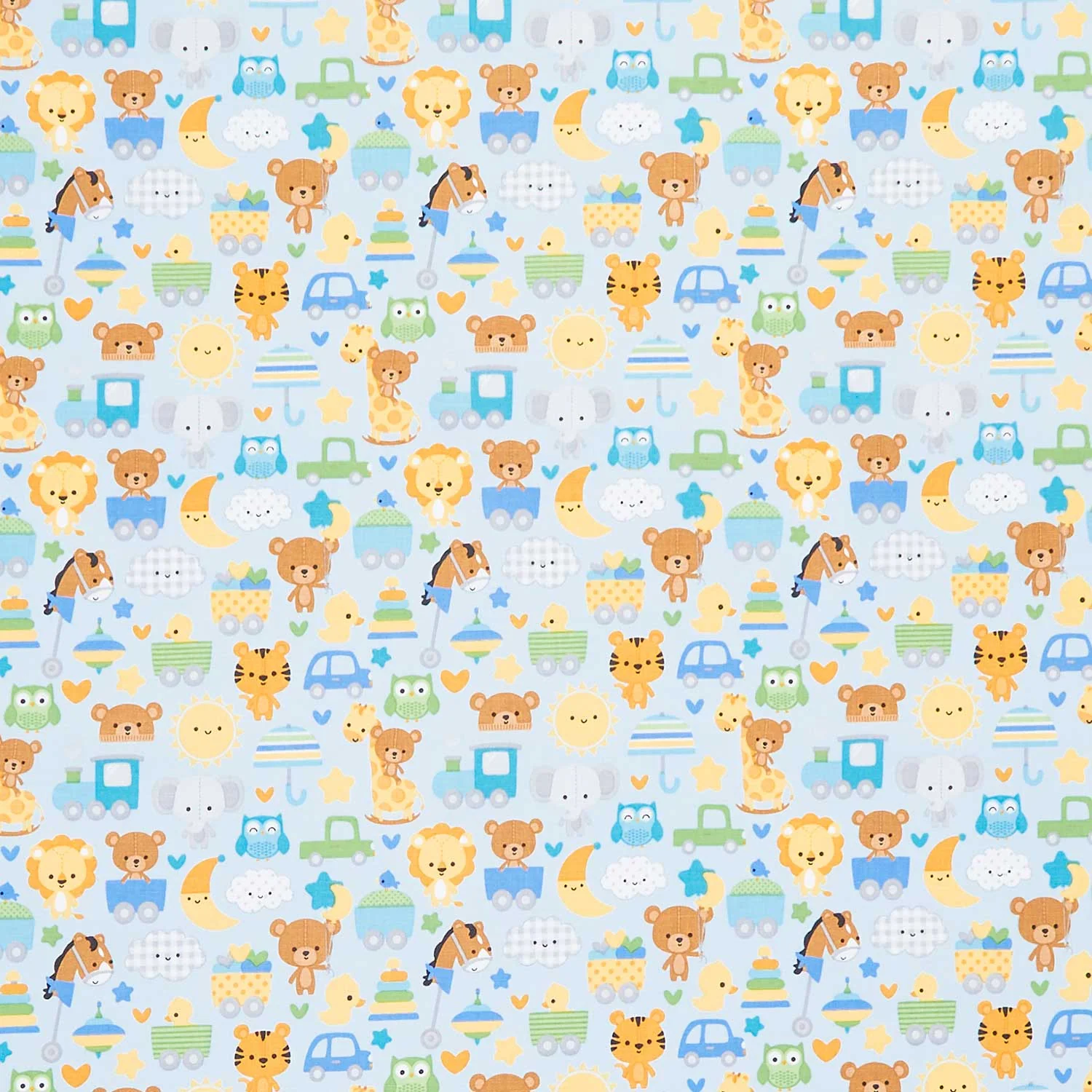 Special Delivery - Main Baby Animal Blue Yardage
