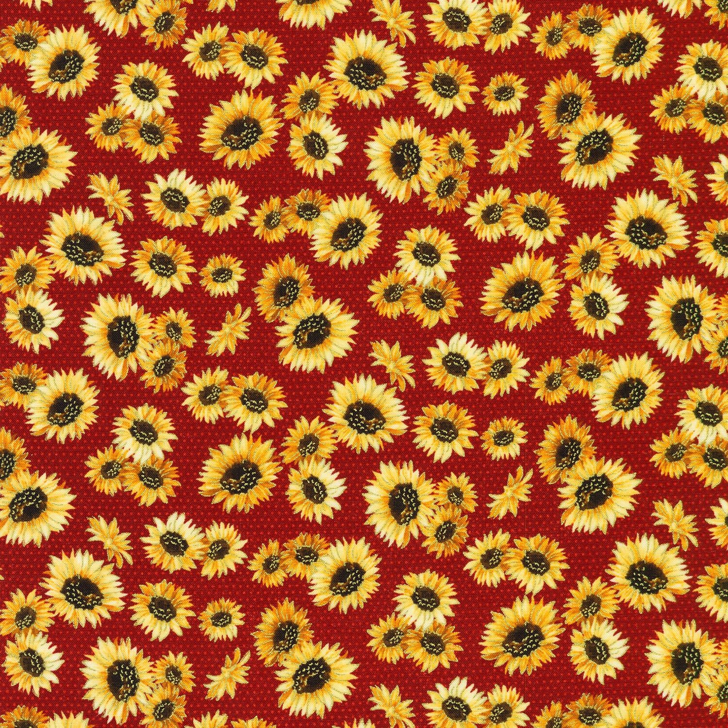 Splendid Harvest - Sunflowers Cayenne Yardage