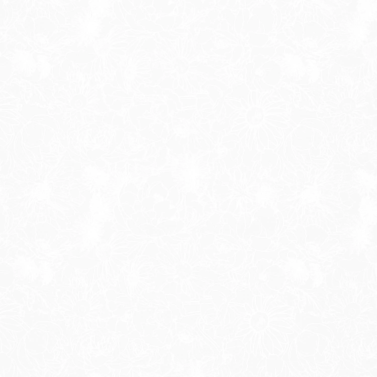 Spring Dreams - Garden Sketch White On White Yardage