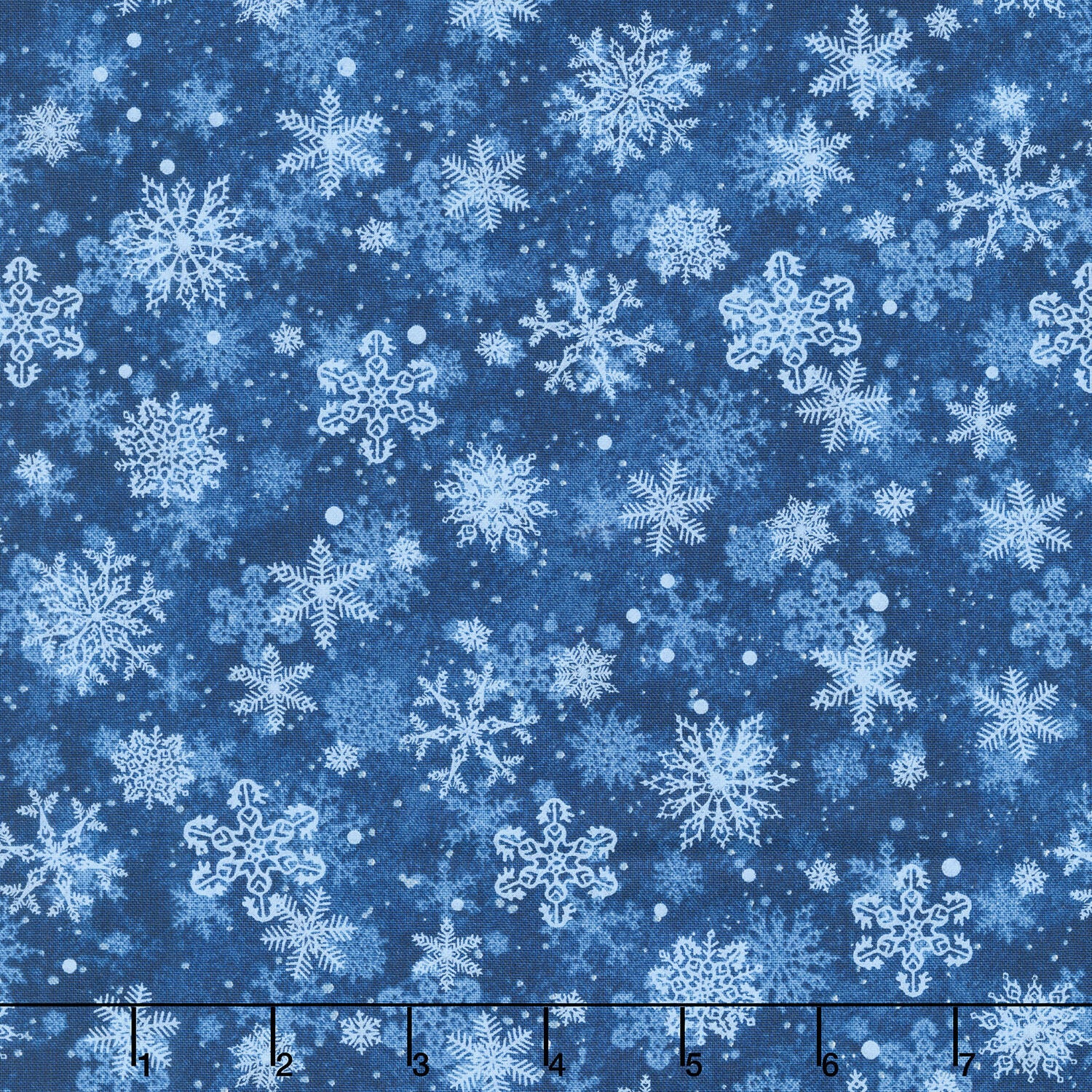 St. Nicholas - Snowflakes Blue Yardage