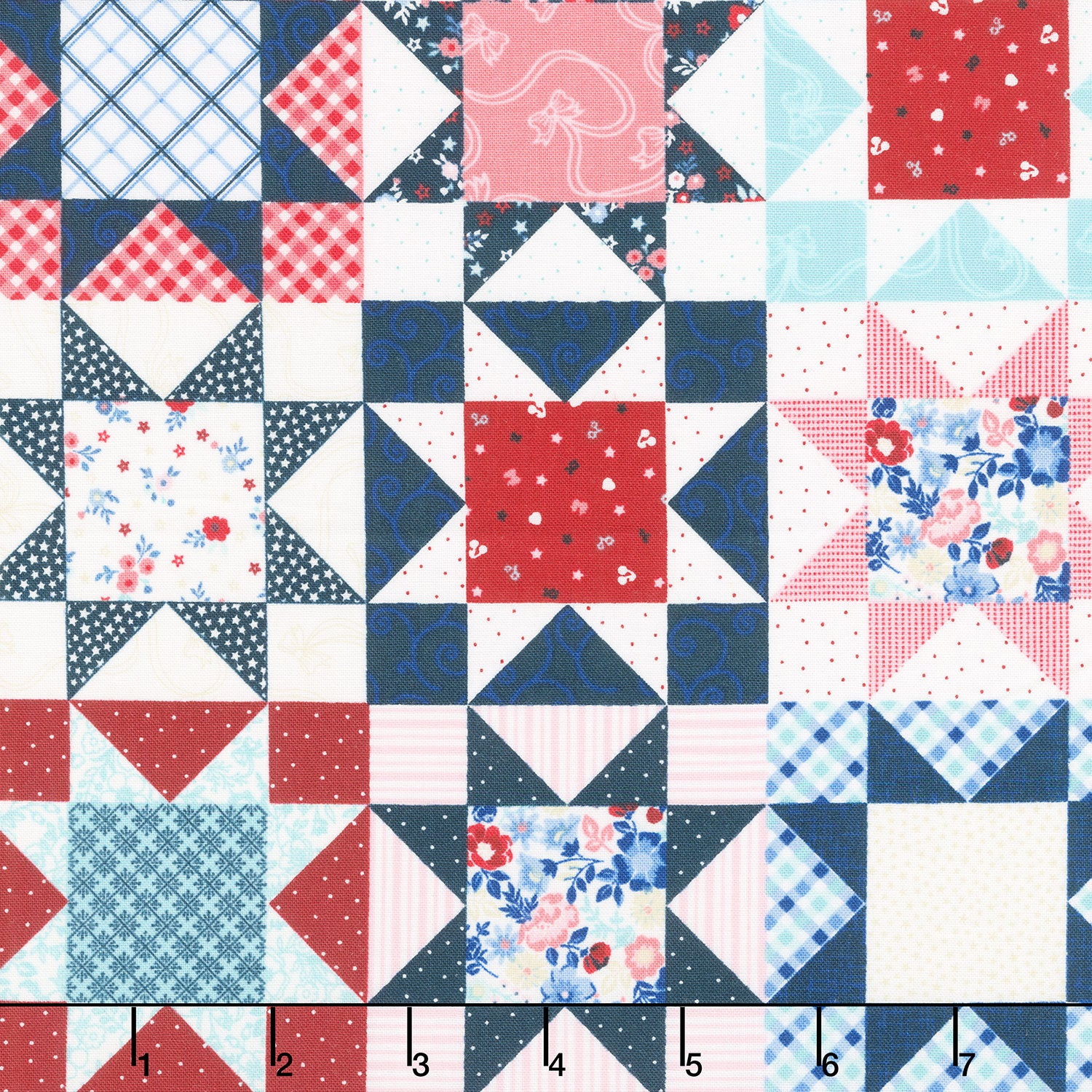 Star Spangled Beauty - Star Quilt Cheater Multi Yardage
