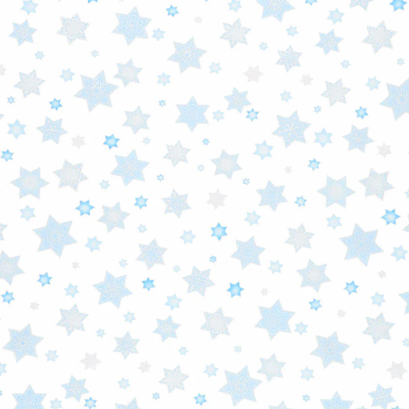 Stars of Light - Large Stars White Metallic 2 Yard Cut - Image 2
