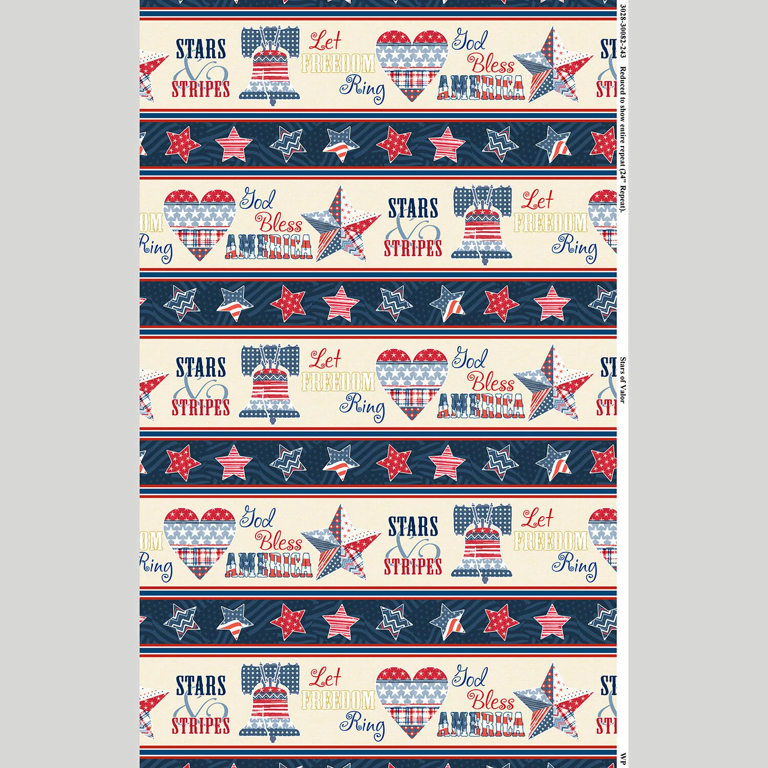 Stars Of Valor - Patriotic Repeating Stripe Multi Yardage - Image 2