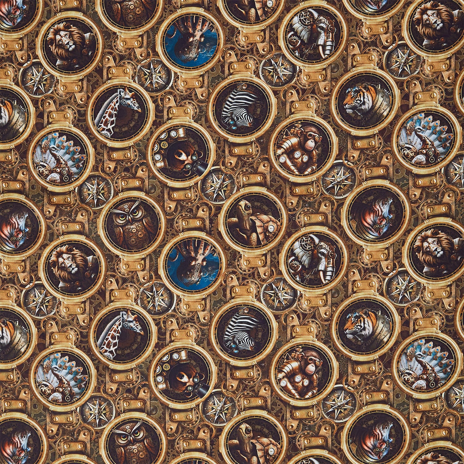 Steampunk Menagerie - Portraits Multi Yardage
