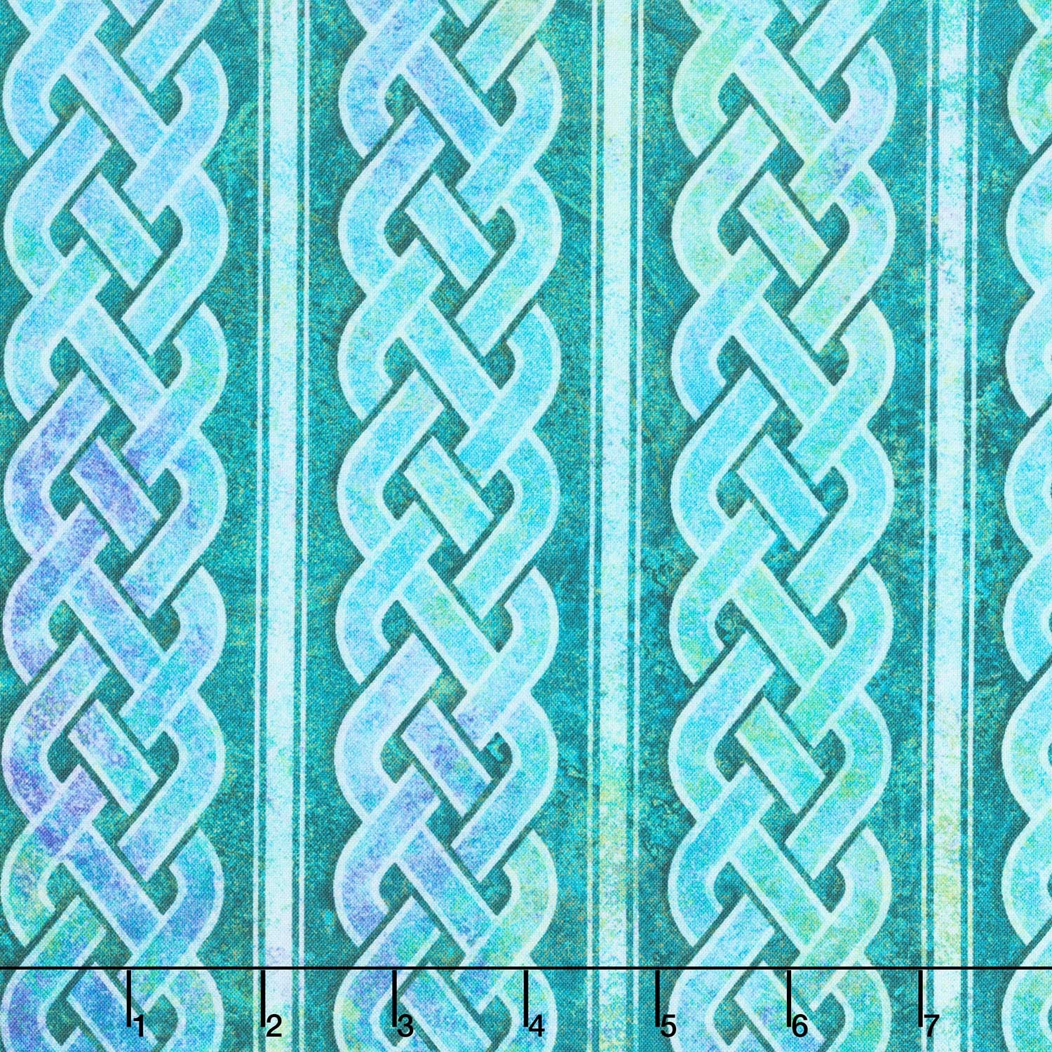 Stonehenge - Celtic Roots Celtic Stripe Turq Multi Yardage