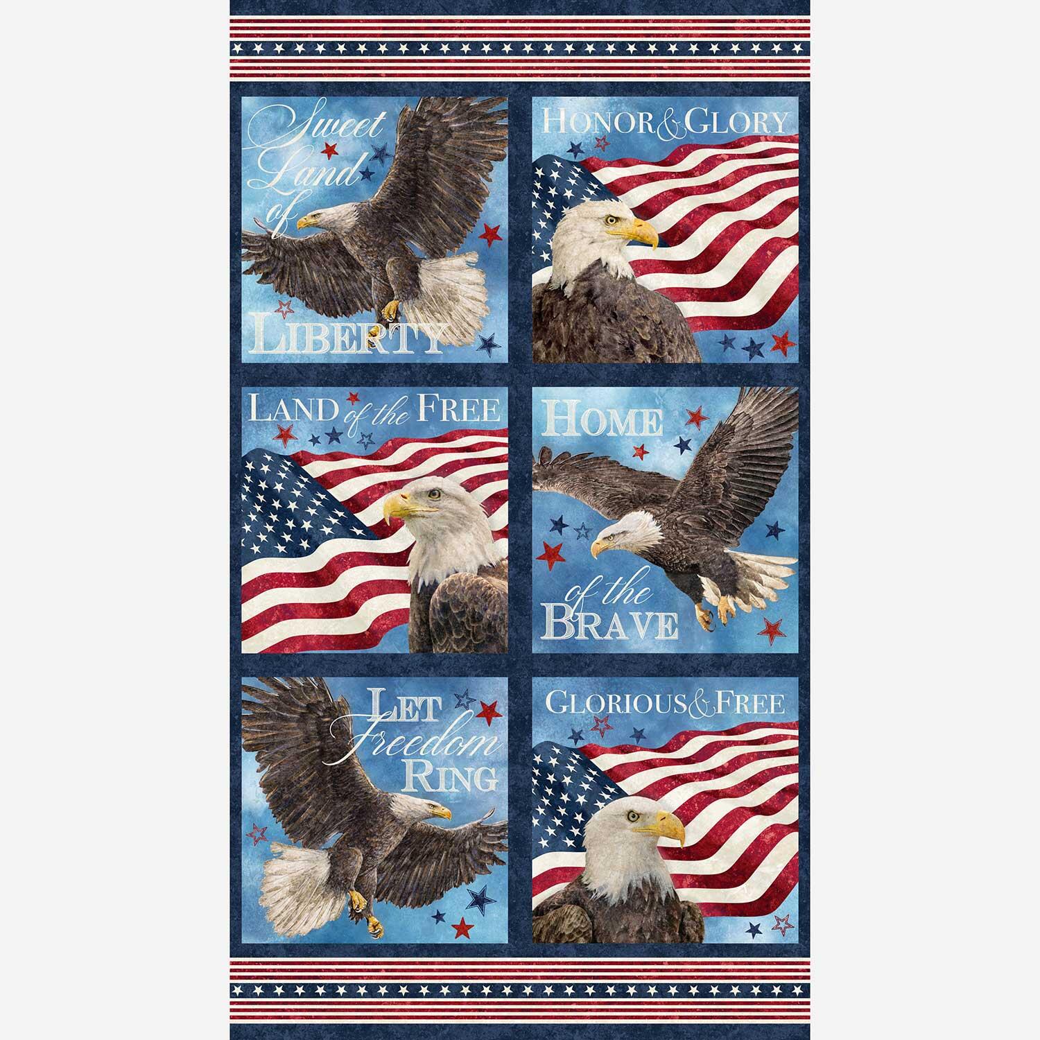 Stonehenge - Stars and Stripes America Blocks Navy Multi Panel