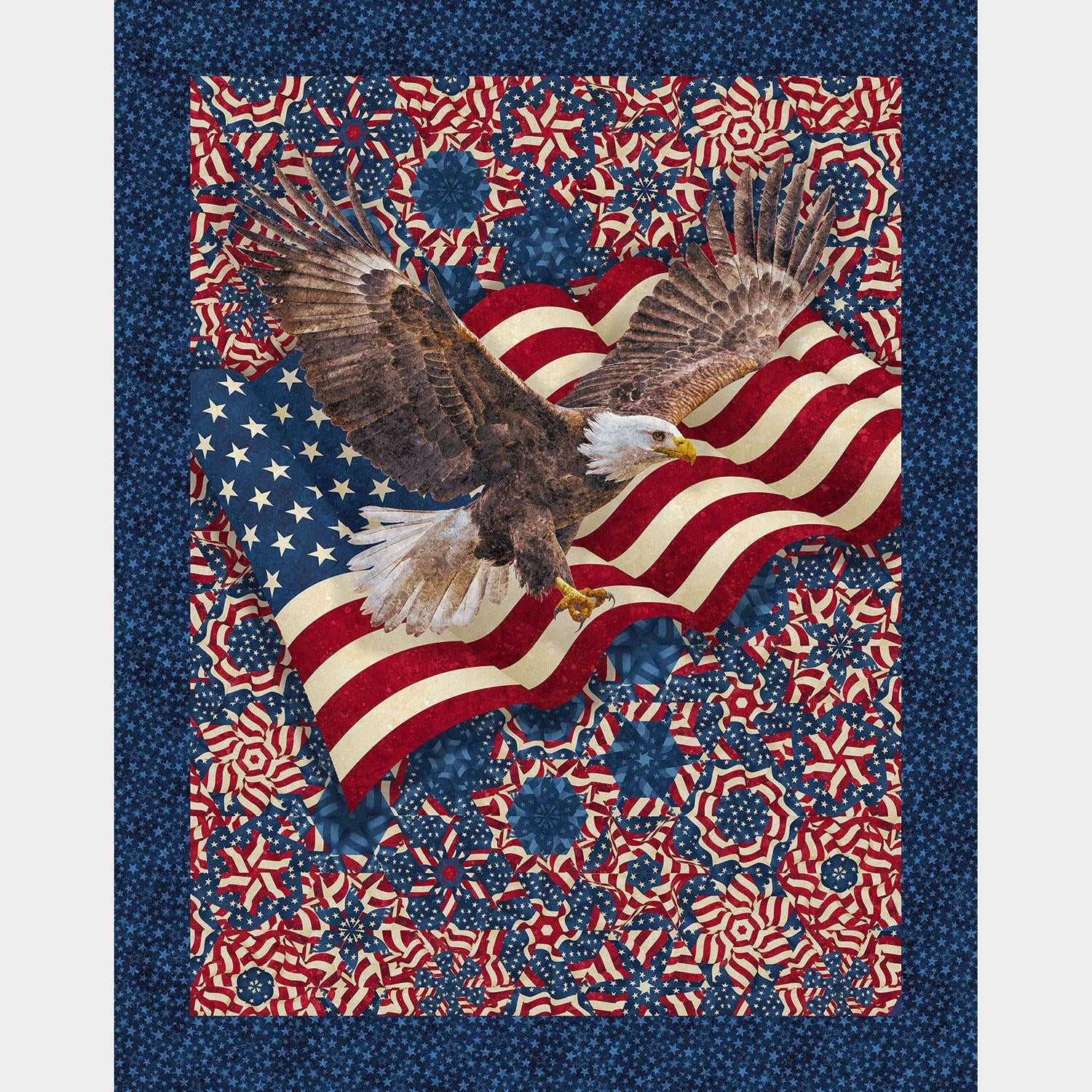 Stonehenge - Stars and Stripes Eagle Navy Multi Panel