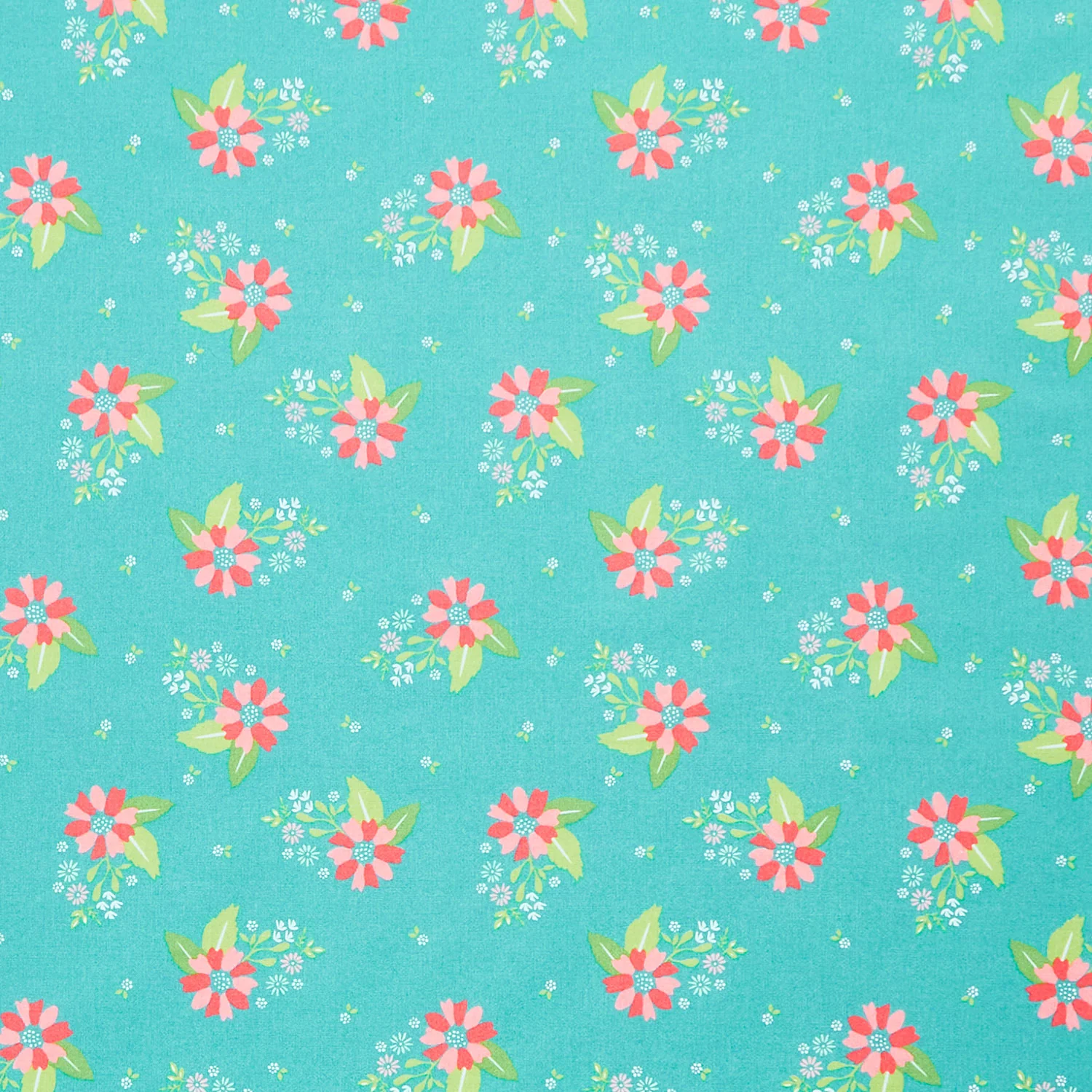 Strawberry Lemonade - Carnation Teal Yardage