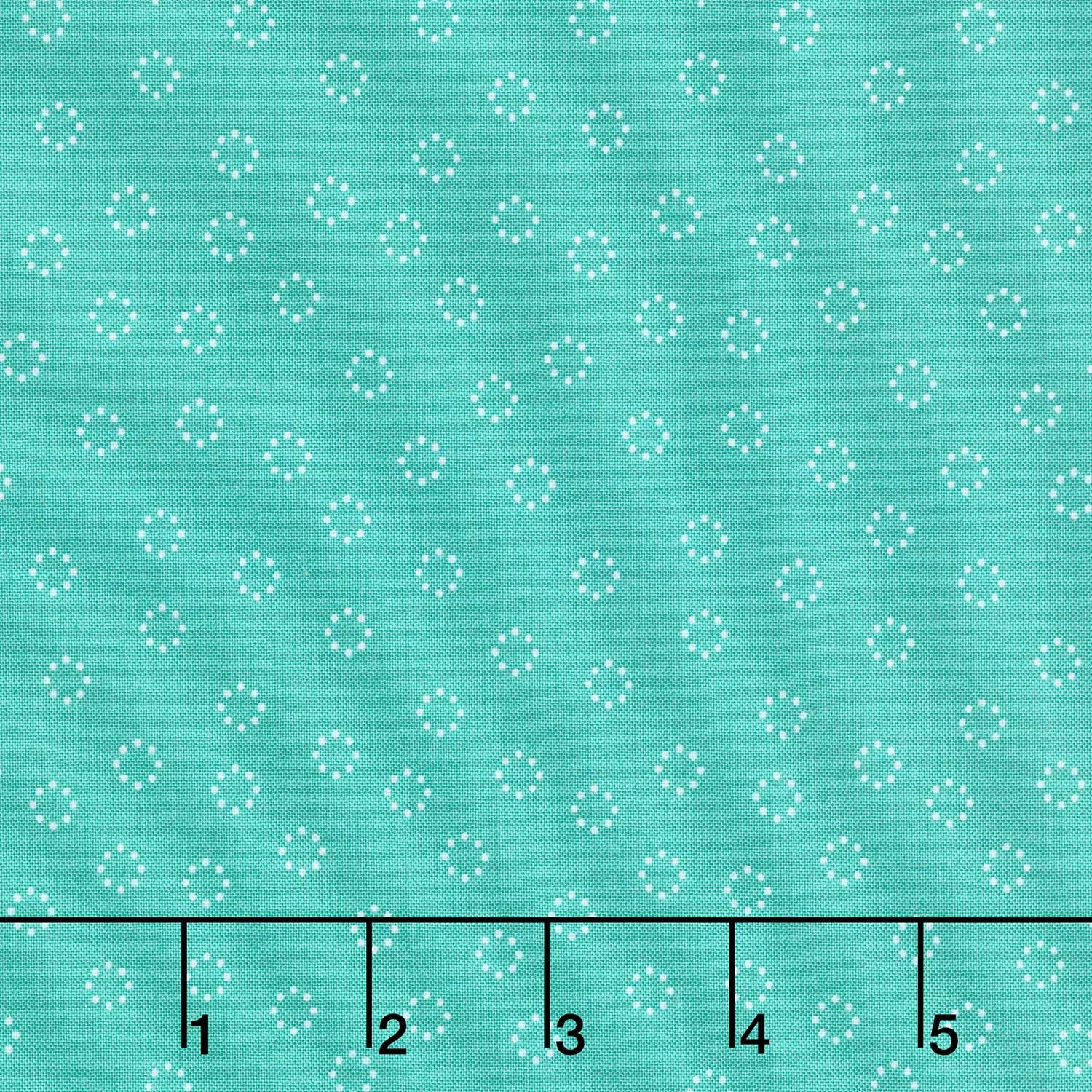 Strawberry Lemonade - Daisy Dots Teal Yardage