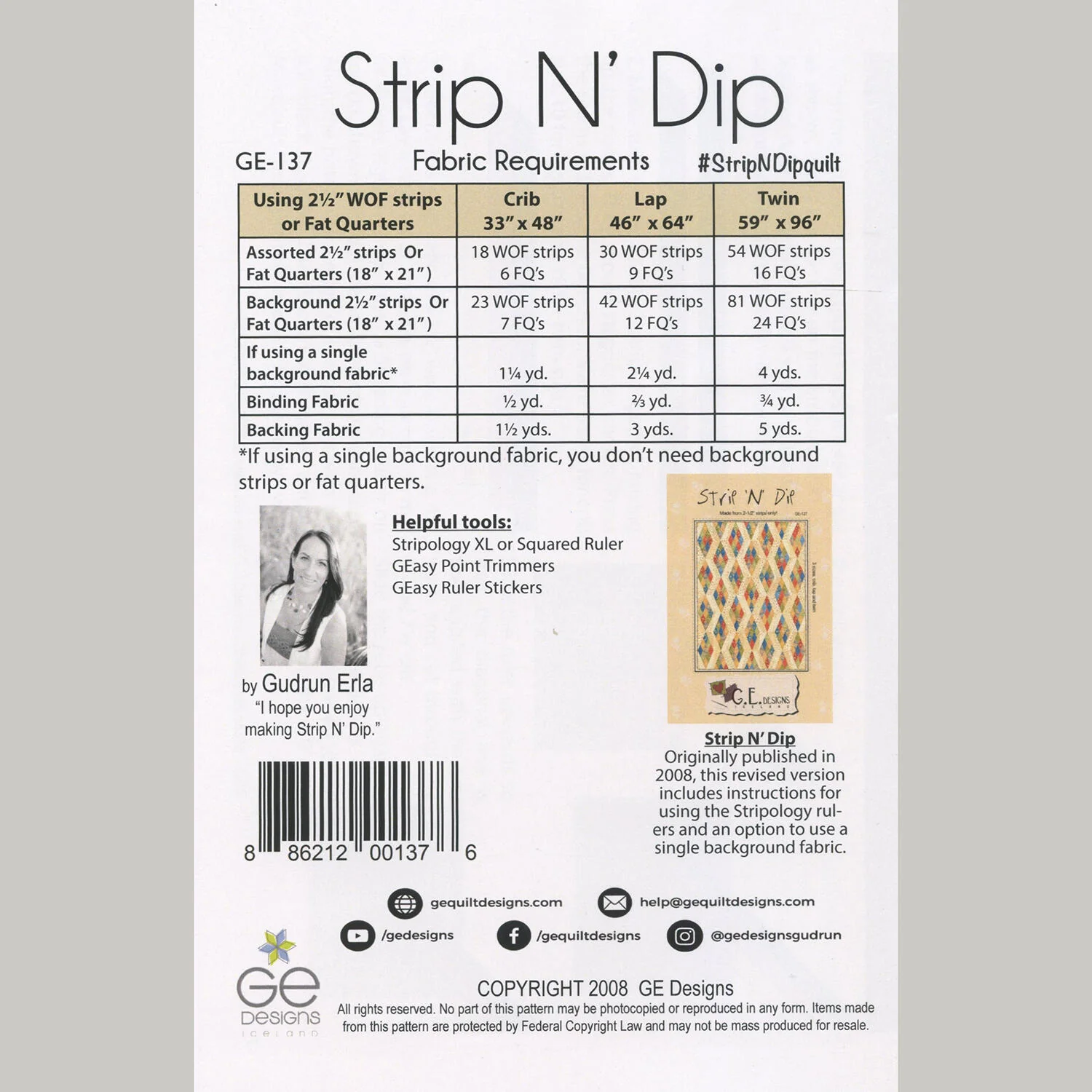 Strip N' Dip Quilt Pattern - Image 2