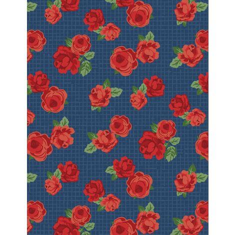 Summertime Daydream - Florals All Over - Navy