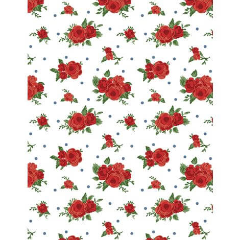 Summertime Daydream - Red Roses - White