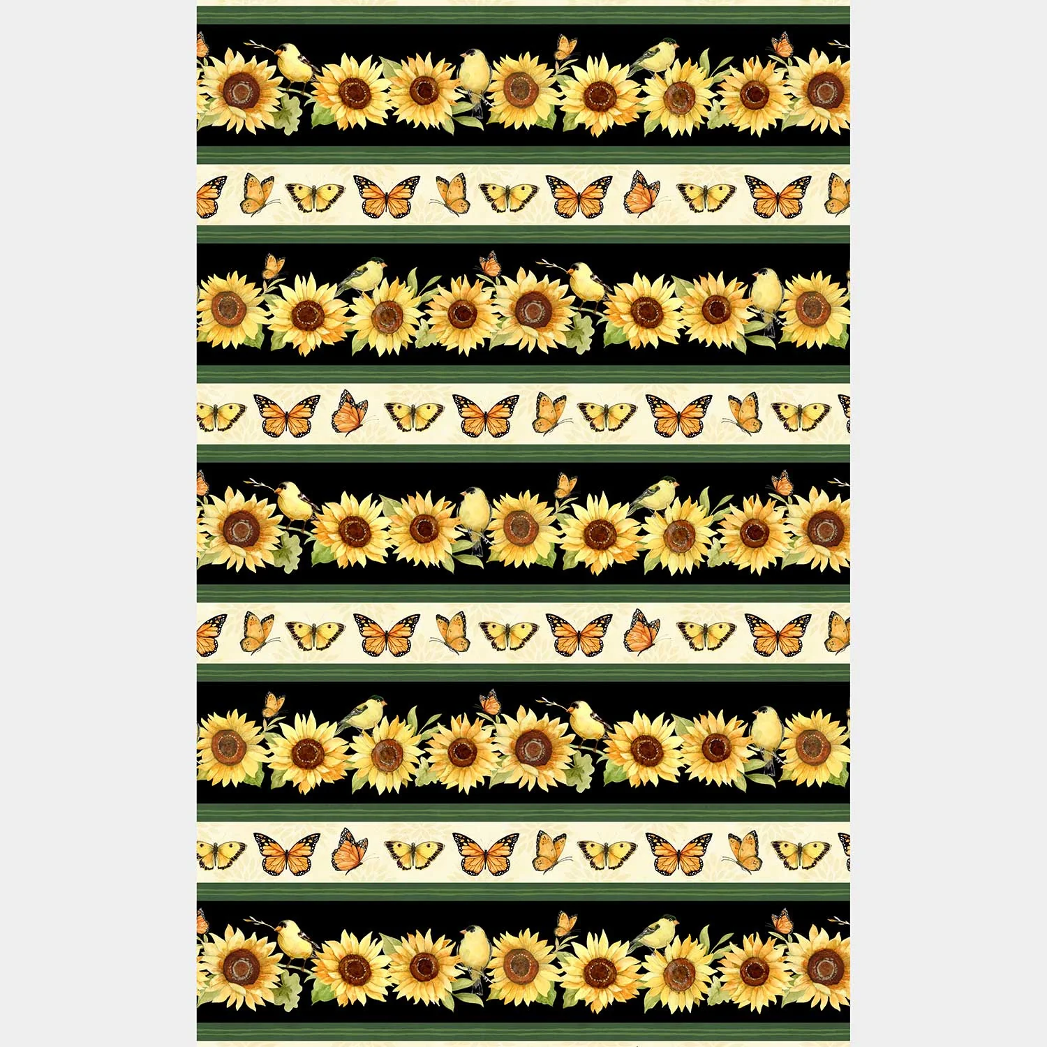 Sunflower Splendor - Repeating Stripe Multi Yardage - Image 2