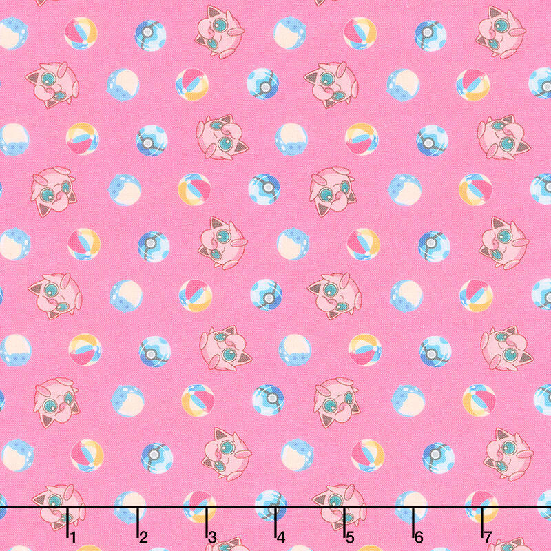 Sunny Days Pokemon - Jigglypuff Pink 2 Yard Cut - Image 2