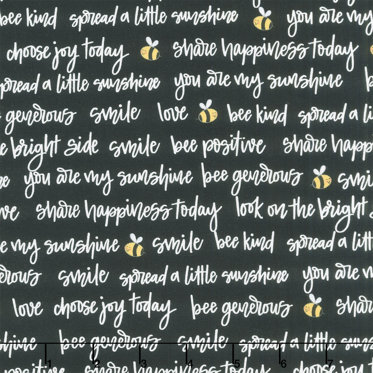 Sunny Honey - Bee Positive Black Yardage