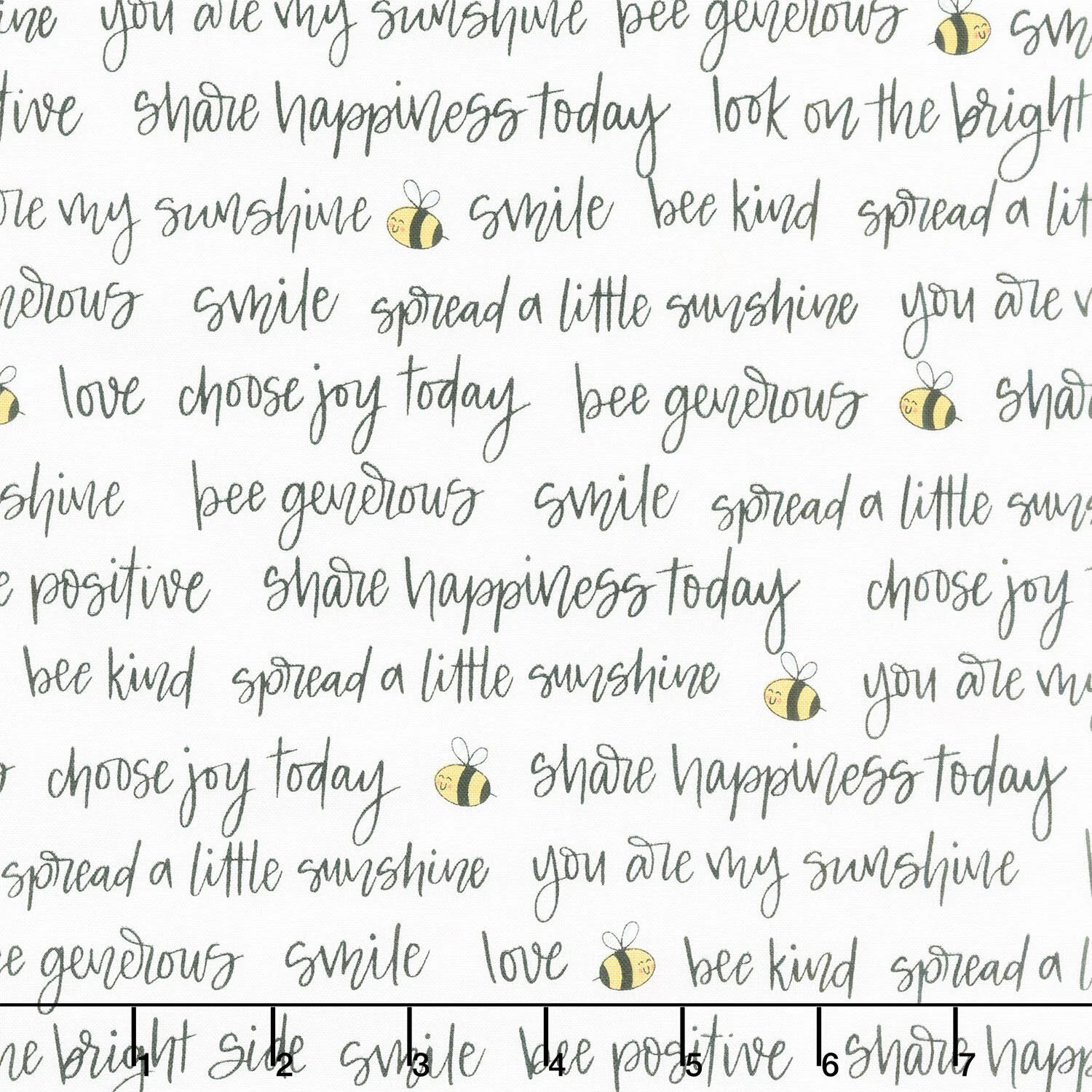 Sunny Honey - Bee Positive White Yardage