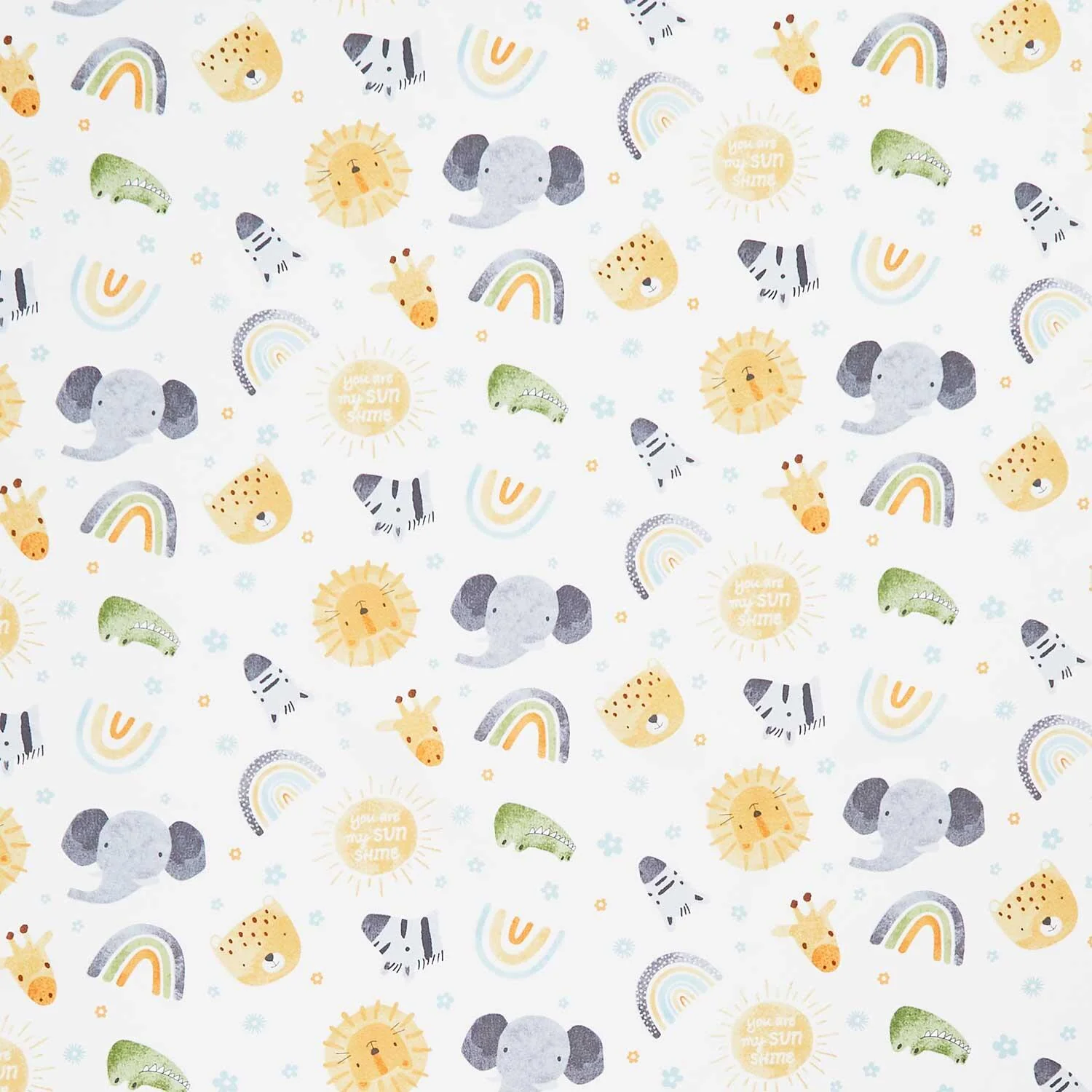 Sunny Safari - Head Toss White Multi Yardage