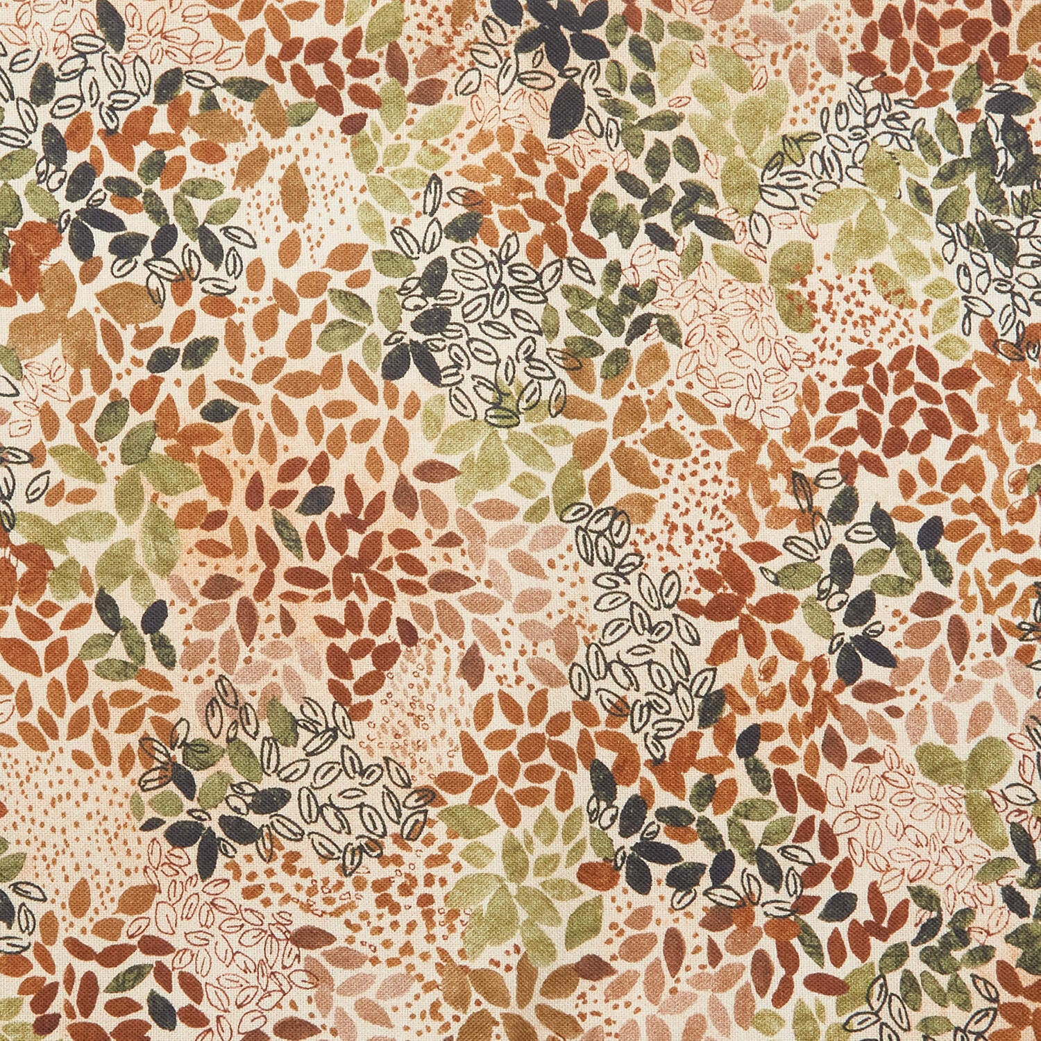 Sunset Garden Favorites - Tan Leaves 2 Yard Cut - Image 2