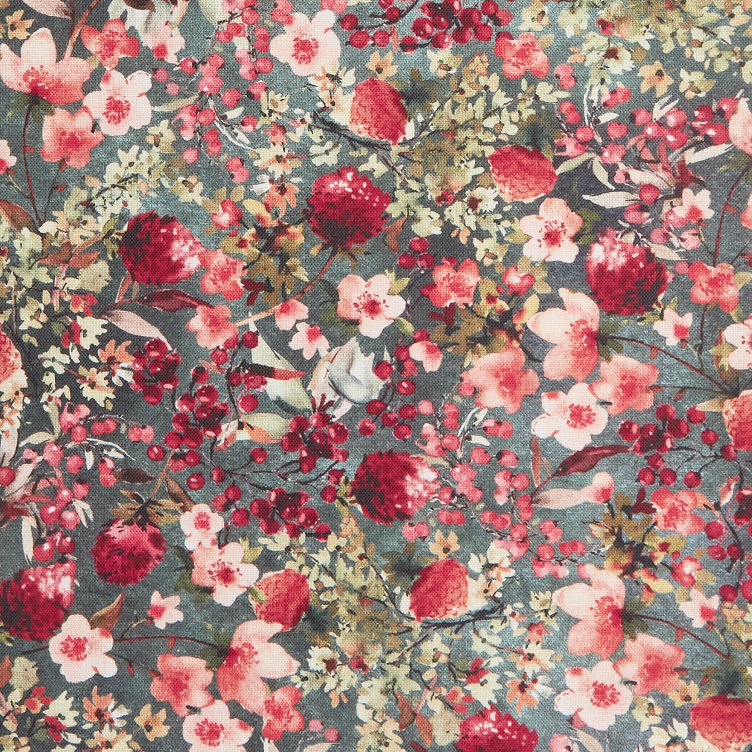 Sunset Garden Favorites - Teal Flowers 2 Yard Cut - Image 2