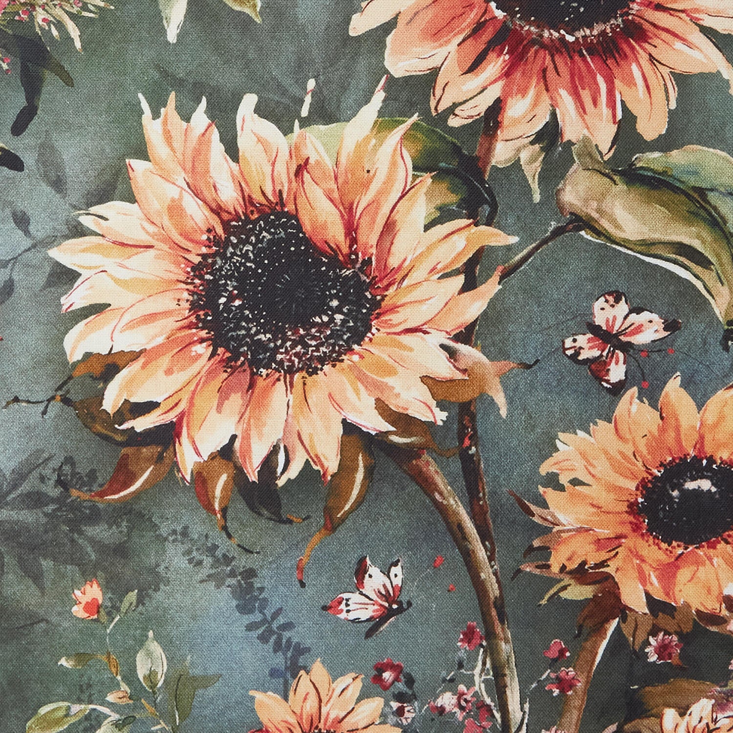 Sunset Garden Favorites - Teal Sunflower 2 Yard Cut - Image 2