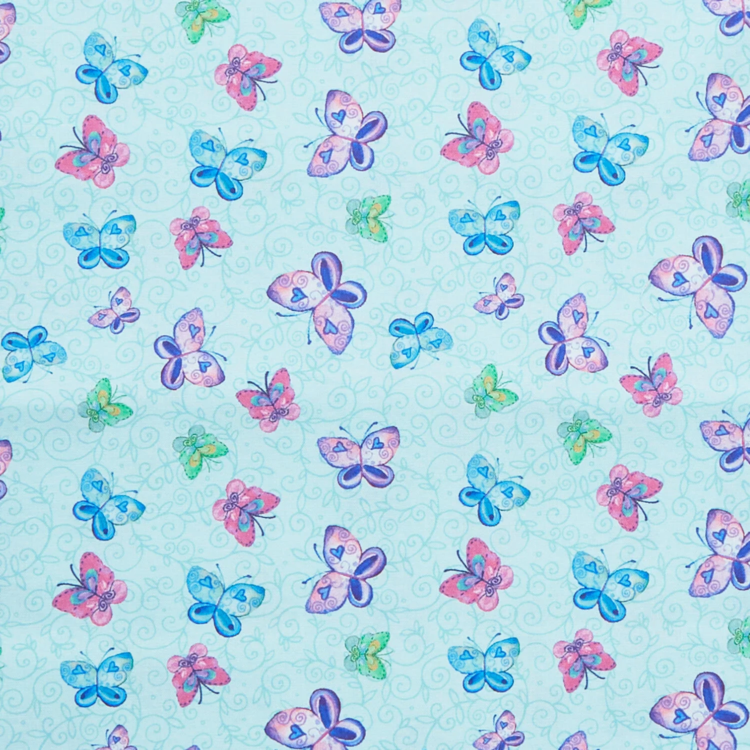 Sunshine Cats - Butterfly Song Light Turquoise 2 Yard Cut - Image 2