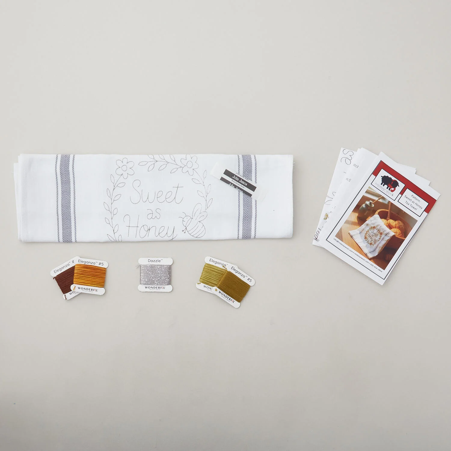 Sweet As Honey Embroidery Towel Kit - Image 2