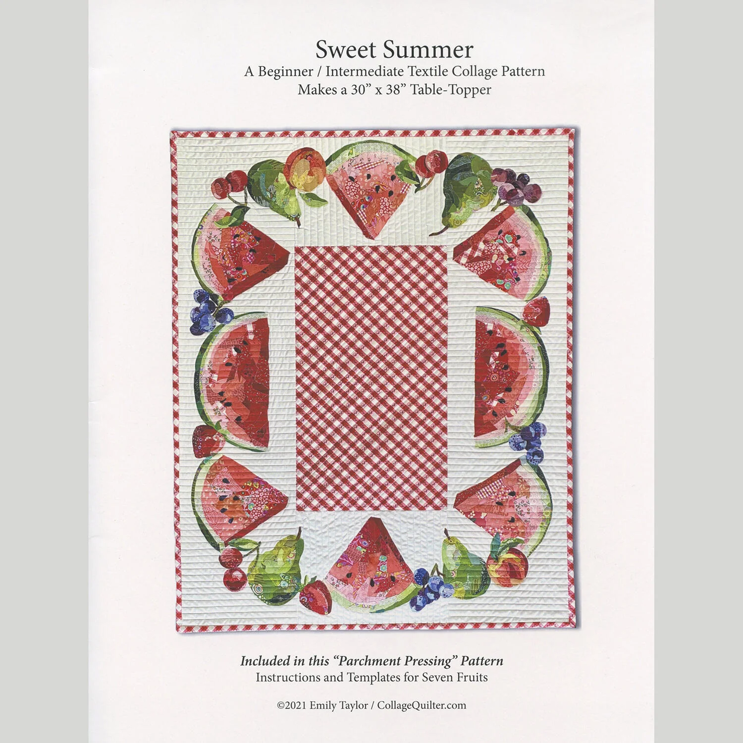 Sweet Summer Table Topper Parchment Pressing Collage Pattern