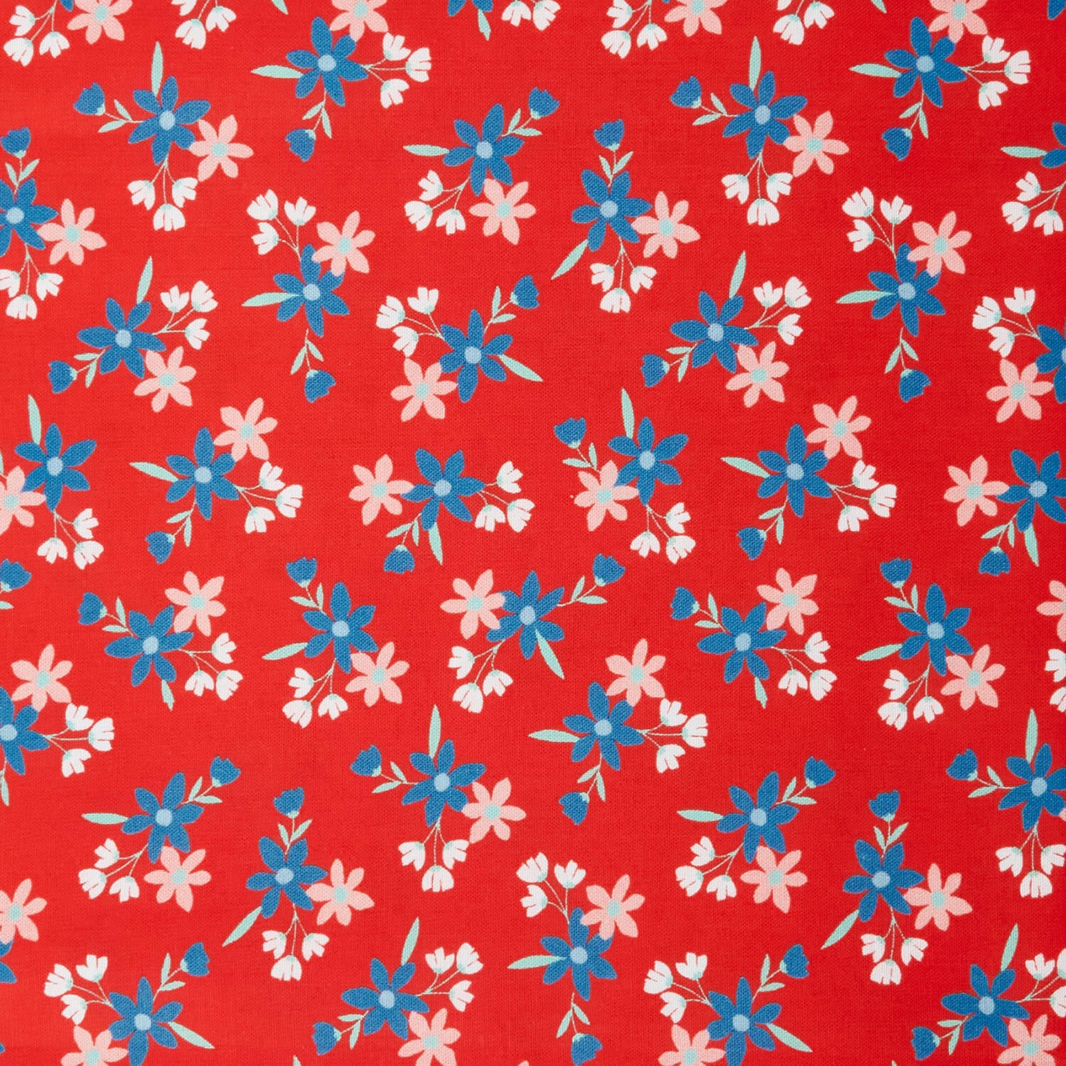 Sweetie - Small Tossed Flowers Red 2 Yard Cut - Image 2