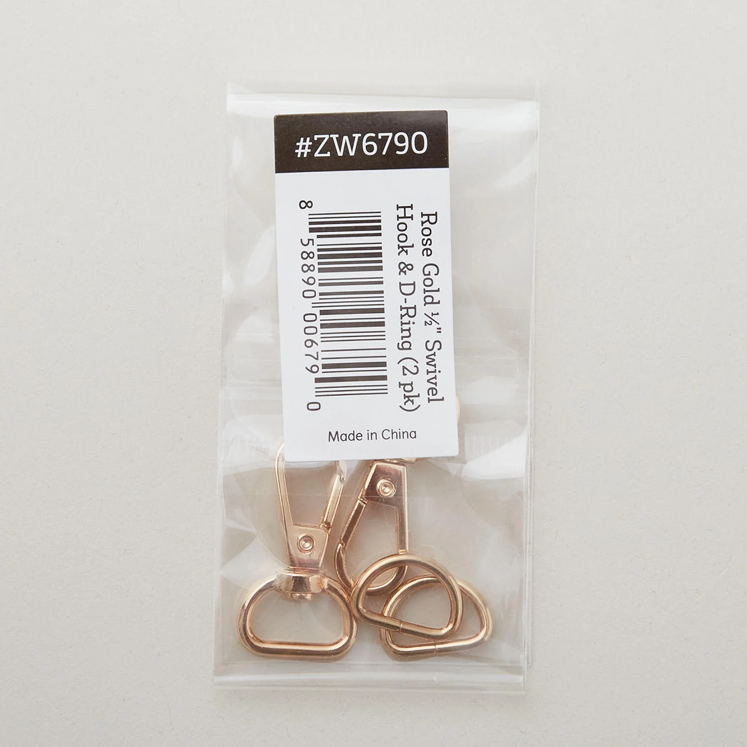 Swivel Hook & D-ring Set - 1/2" Rose Gold - Image 2