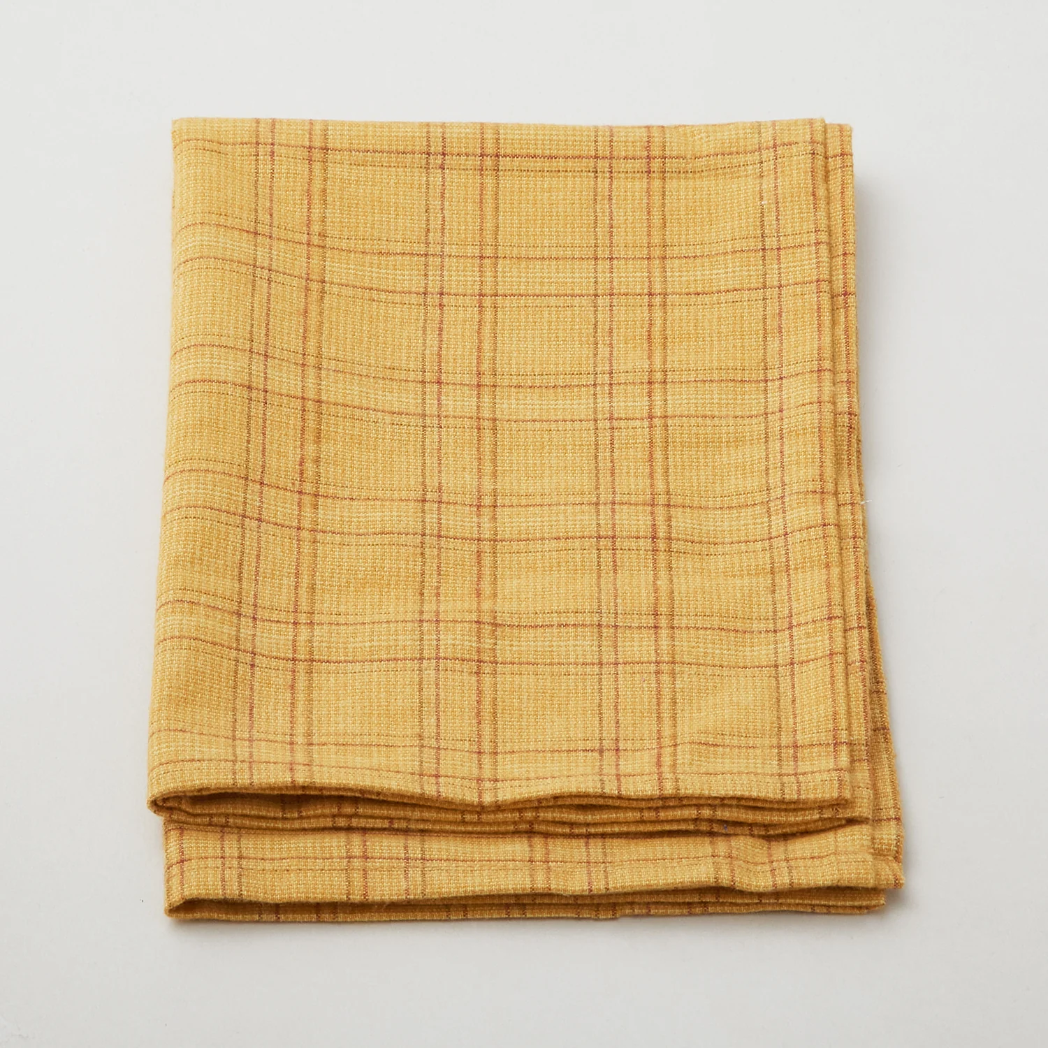 Tea Towel - Checks Gold/Brown - Image 2
