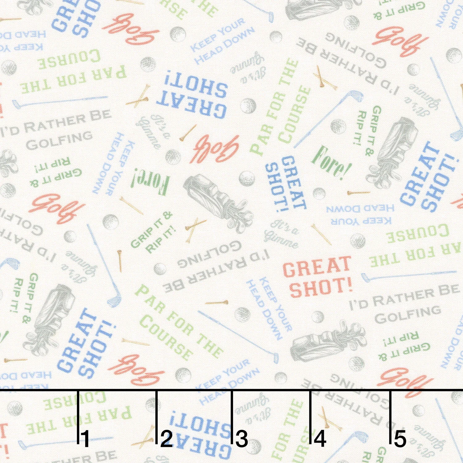 Tee Time! - Words Light Cream Yardage