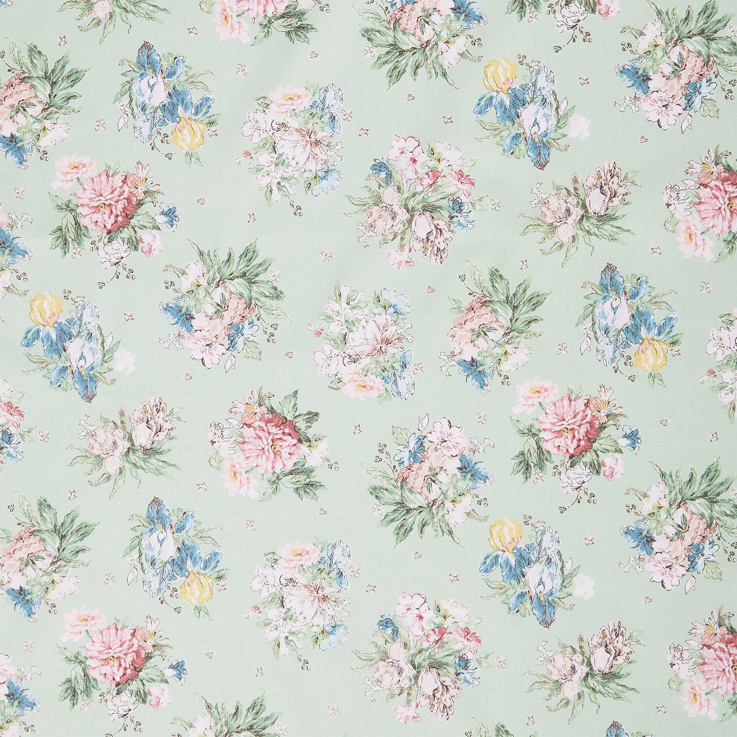 Terrace Blooms - Bouquets Green Yardage